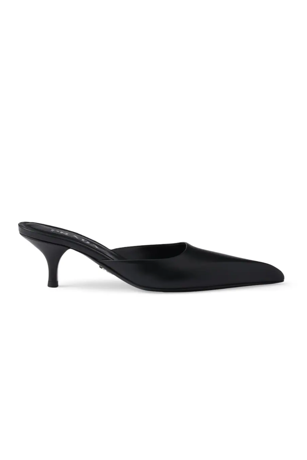 Black Leather Mule