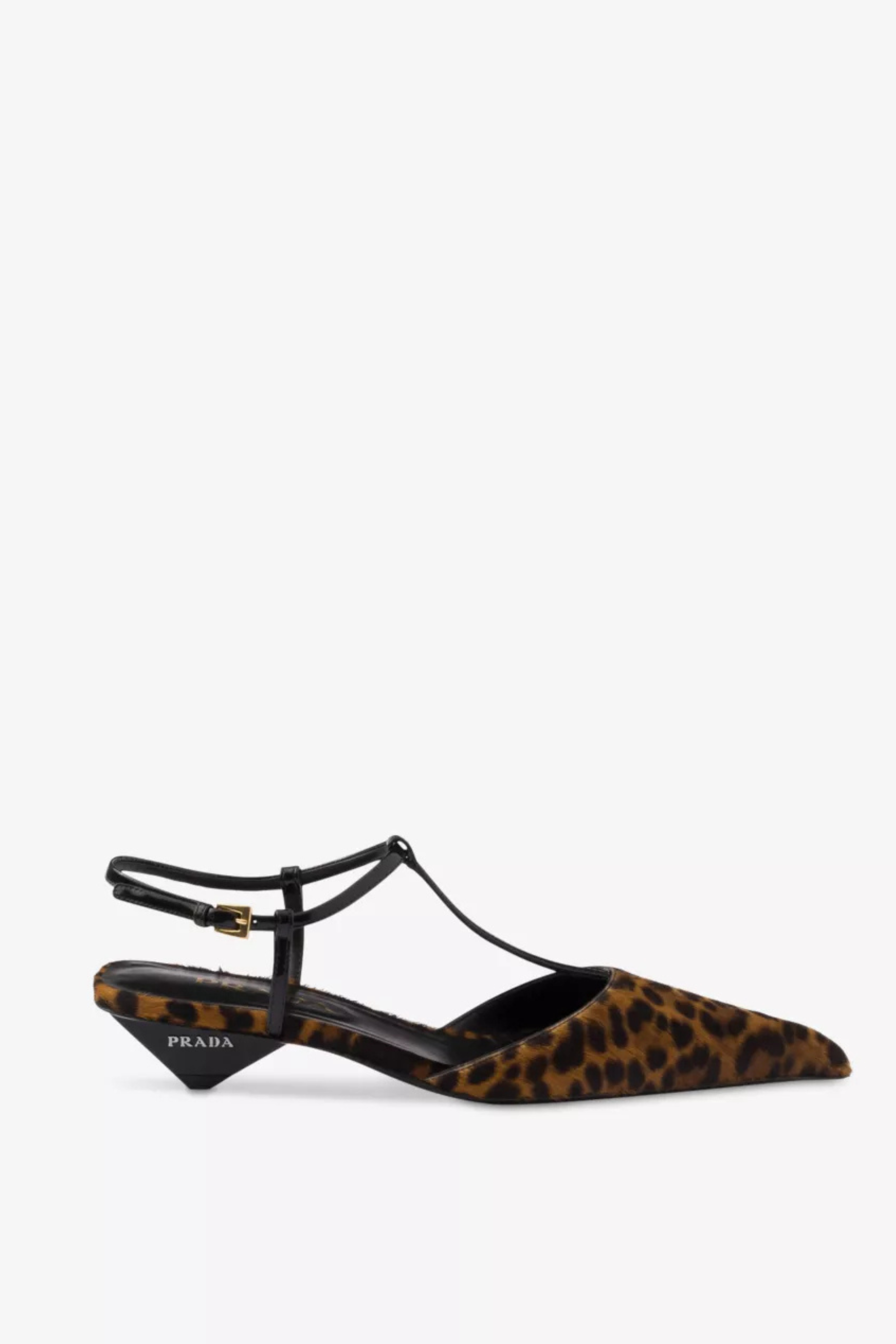 Leopard T-Strap Ballerina Pumps