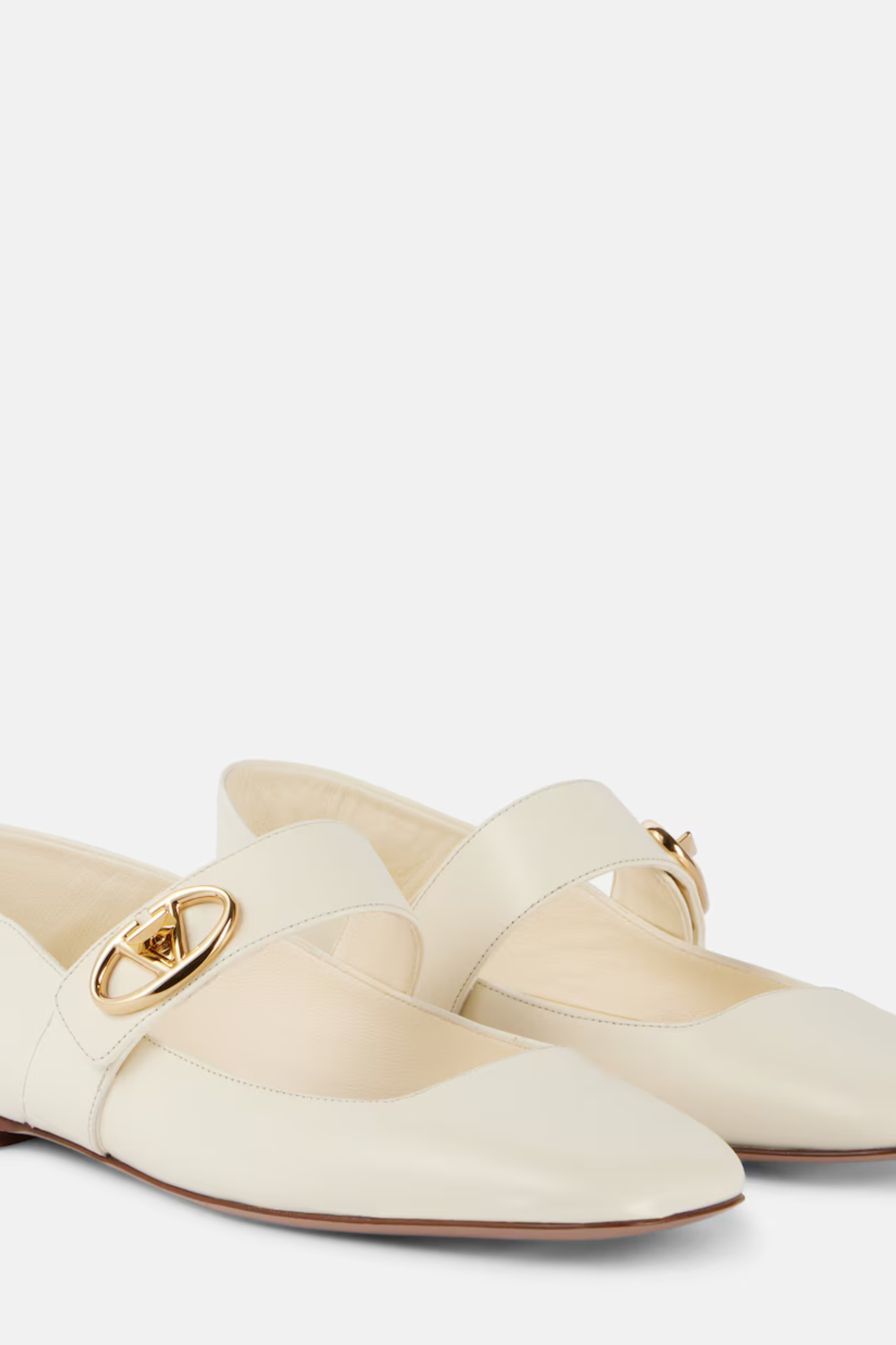 Valentino V-Logo Mary Jane Flats - Ivory - Bessette