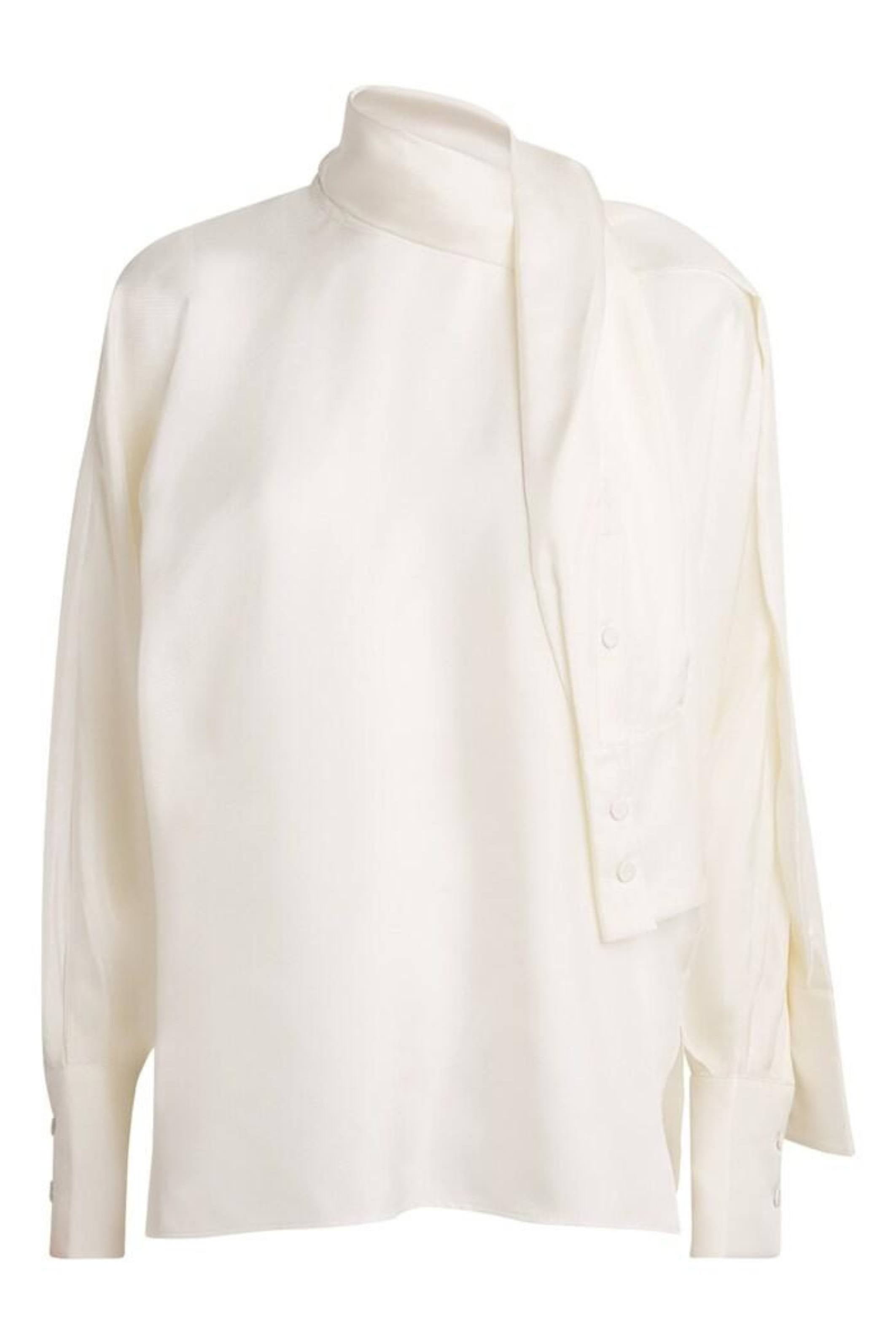 Róhe Silk Foulard Top Cream