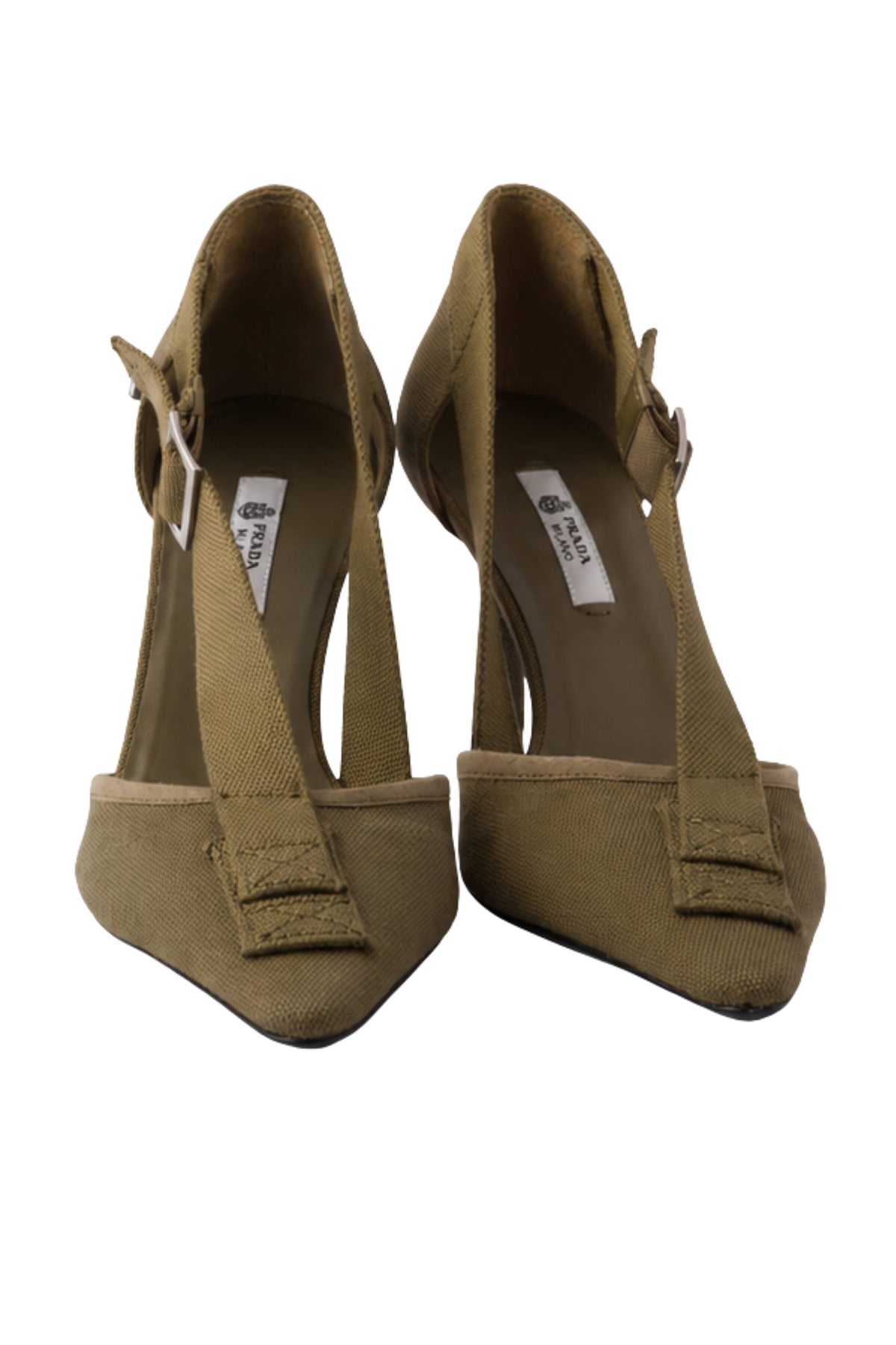 Canvas Buckle-Detail Pumps 45
