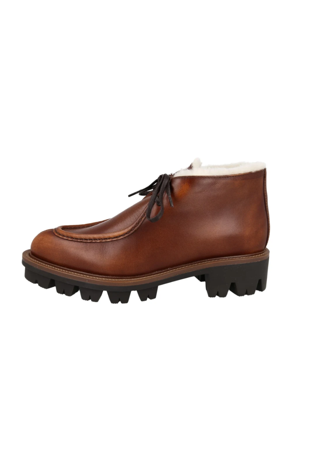 Shearling Brown Leather Derby Shoes