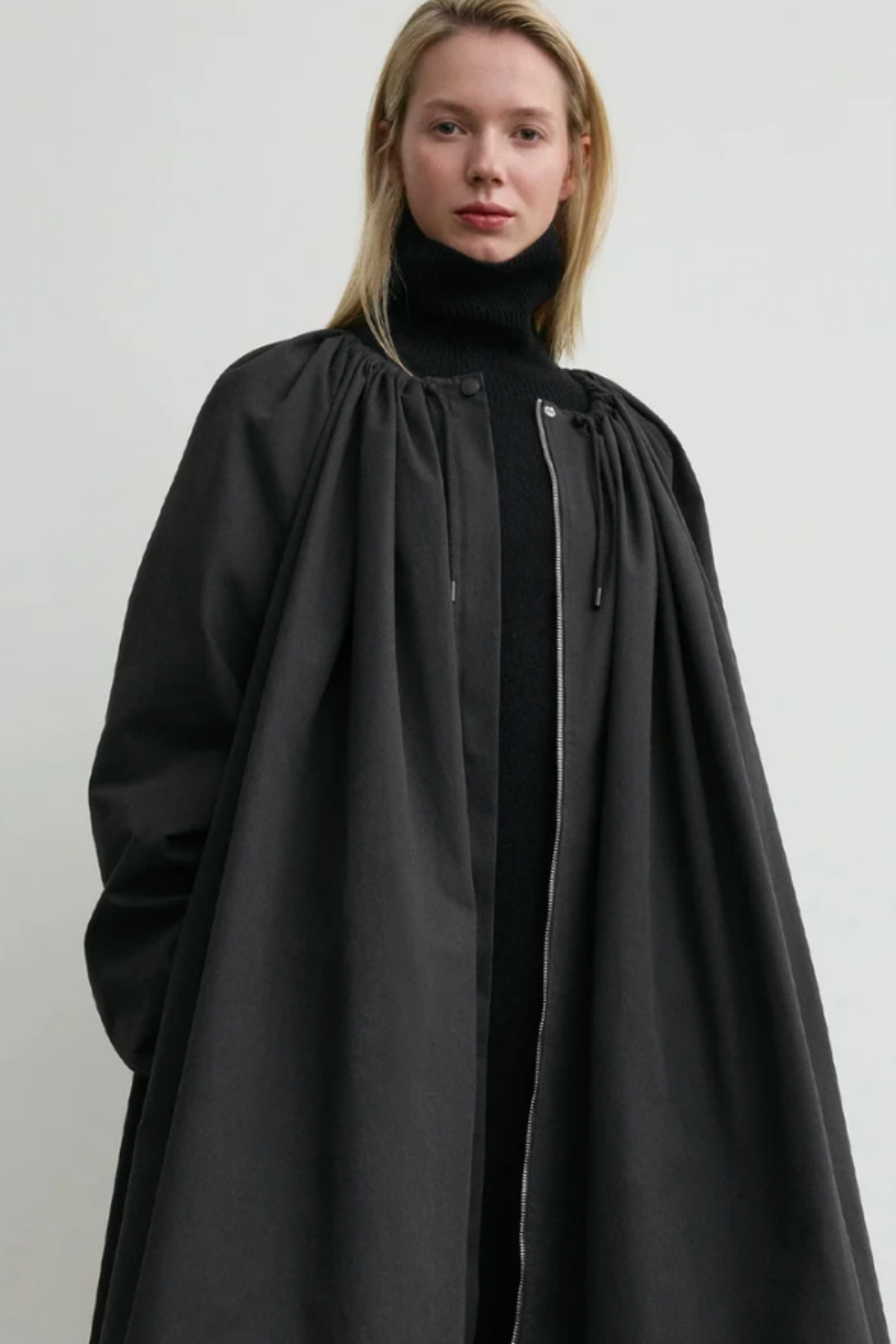 Gathered Parachute Coat