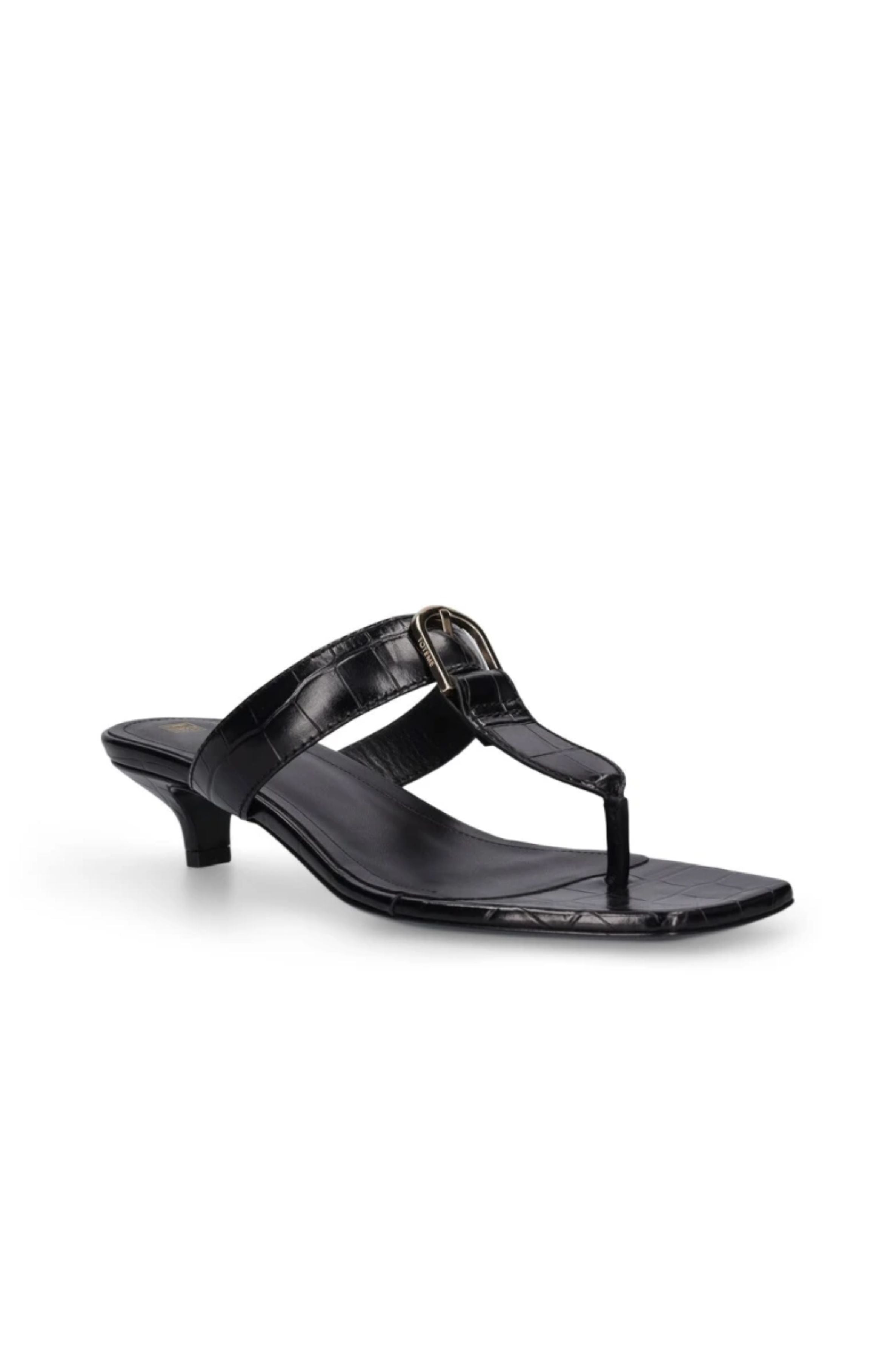 Toteme The Belted Croco Flip-Flop Heel