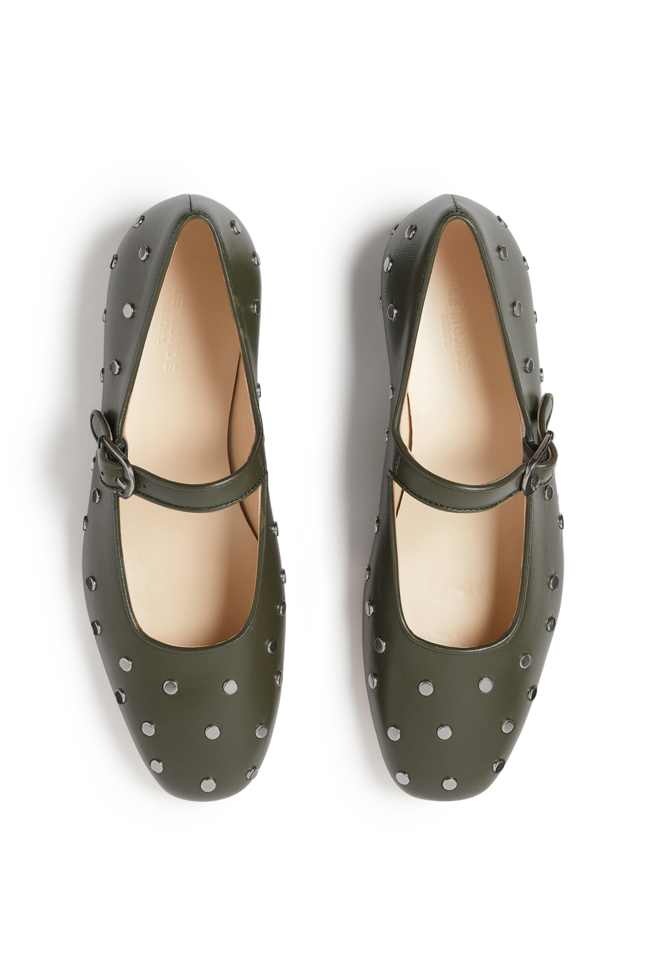Le Monde Beryl Studded Mary-Jane Flats - Bessette