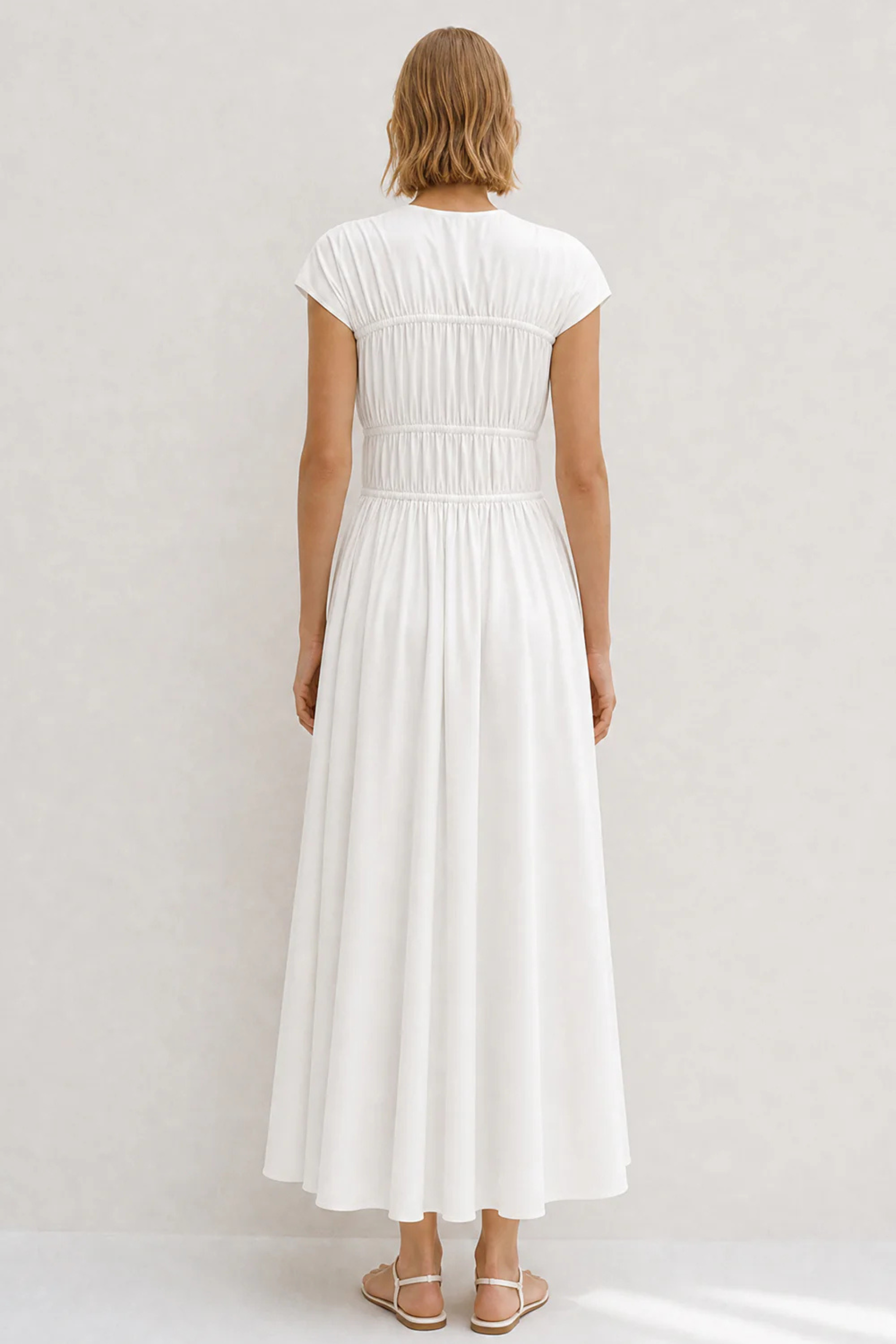 Ceres Organic Cotton Midi Dress White