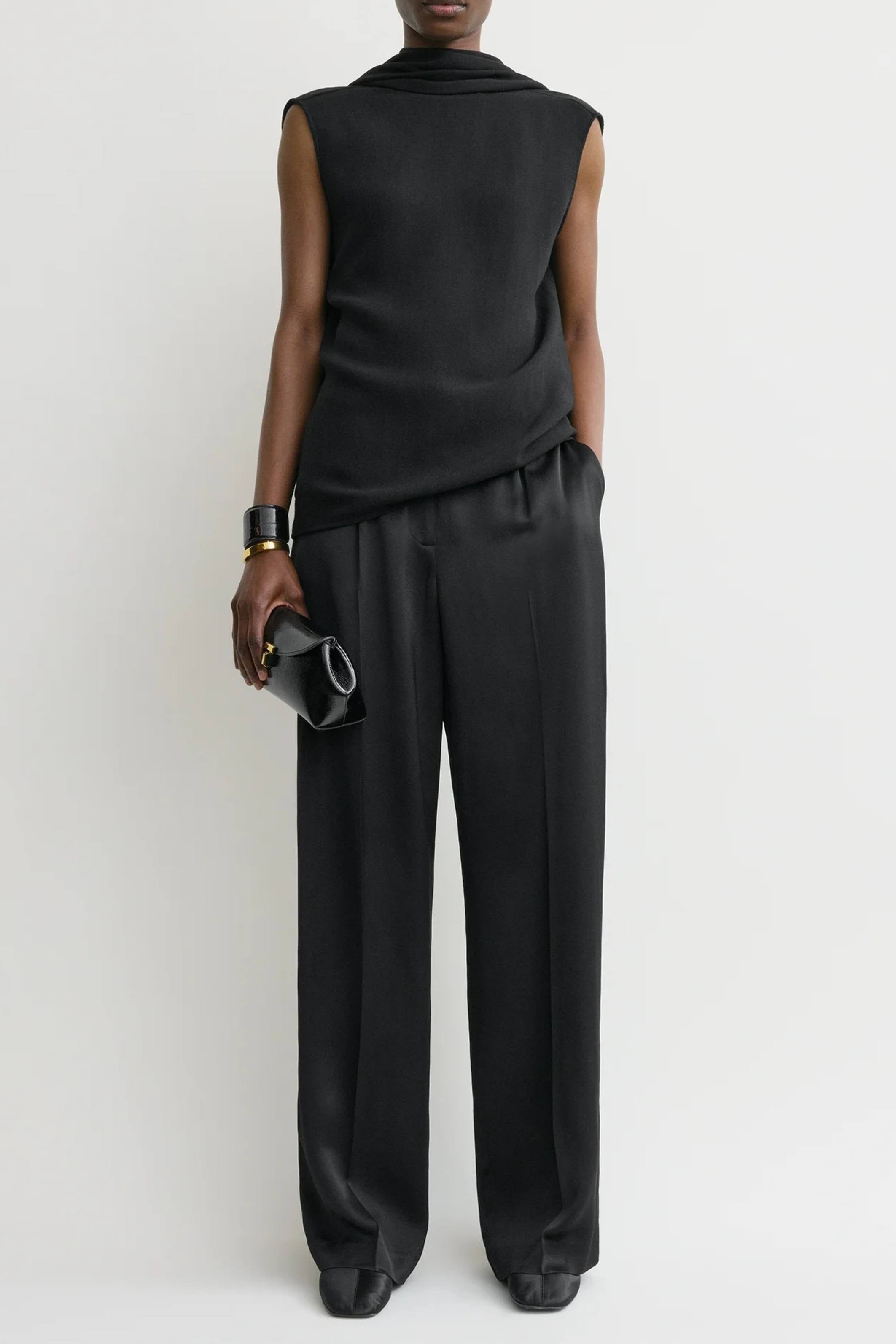 Cocoon cape blouse black
