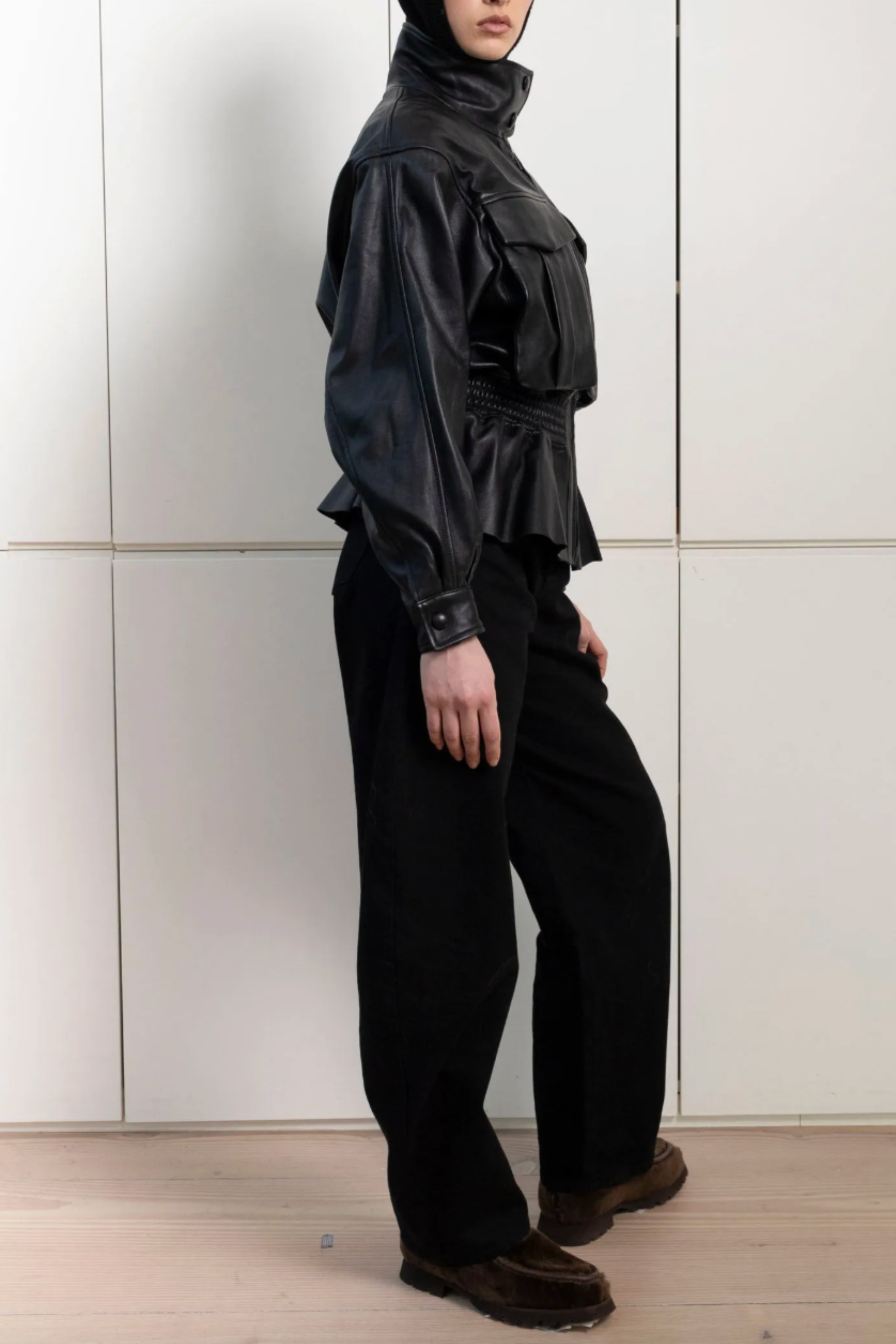 Hazel Leather Jacket Black