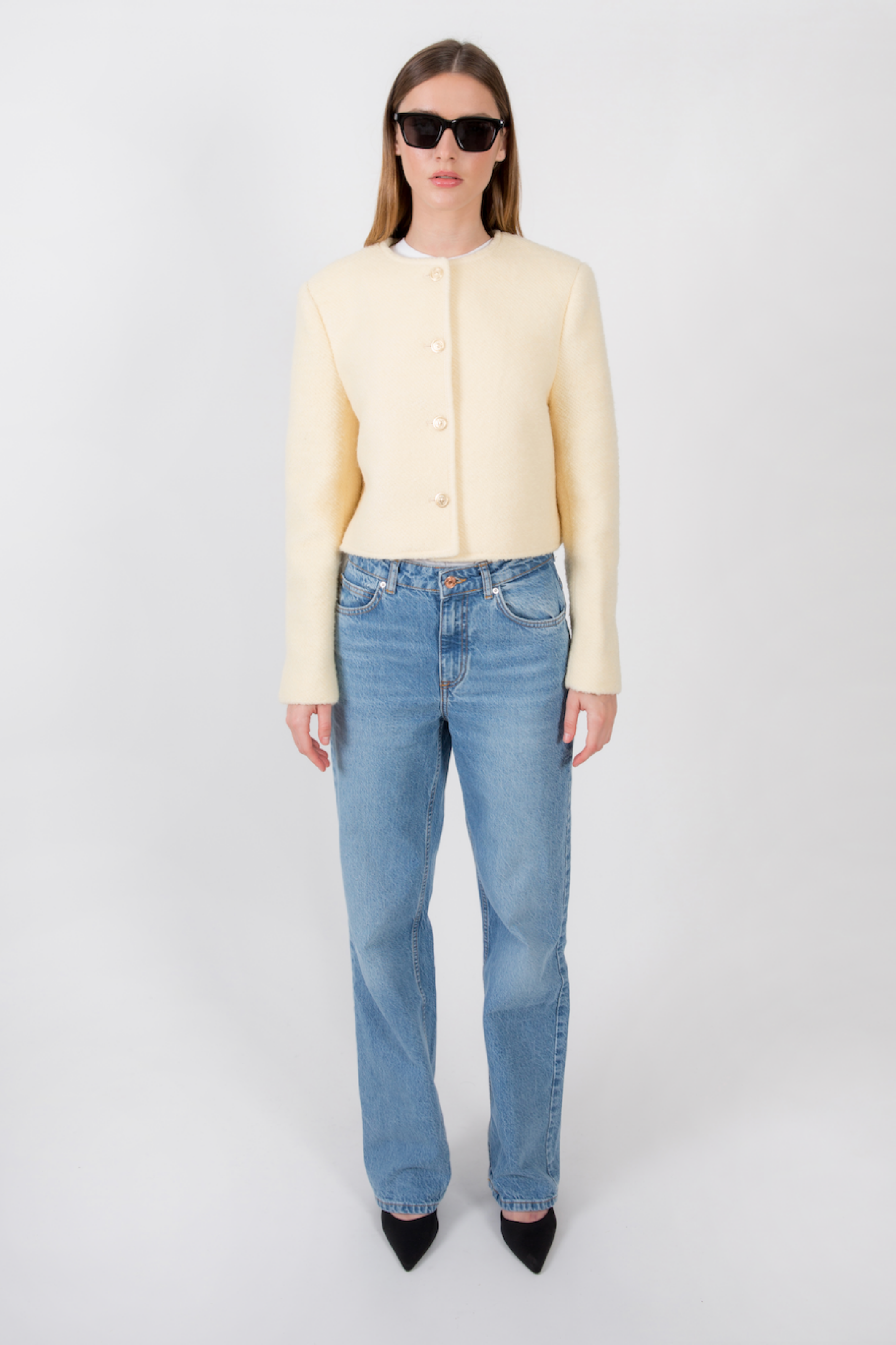 Cleo Wool Tweed Jacket Butter - Bessette