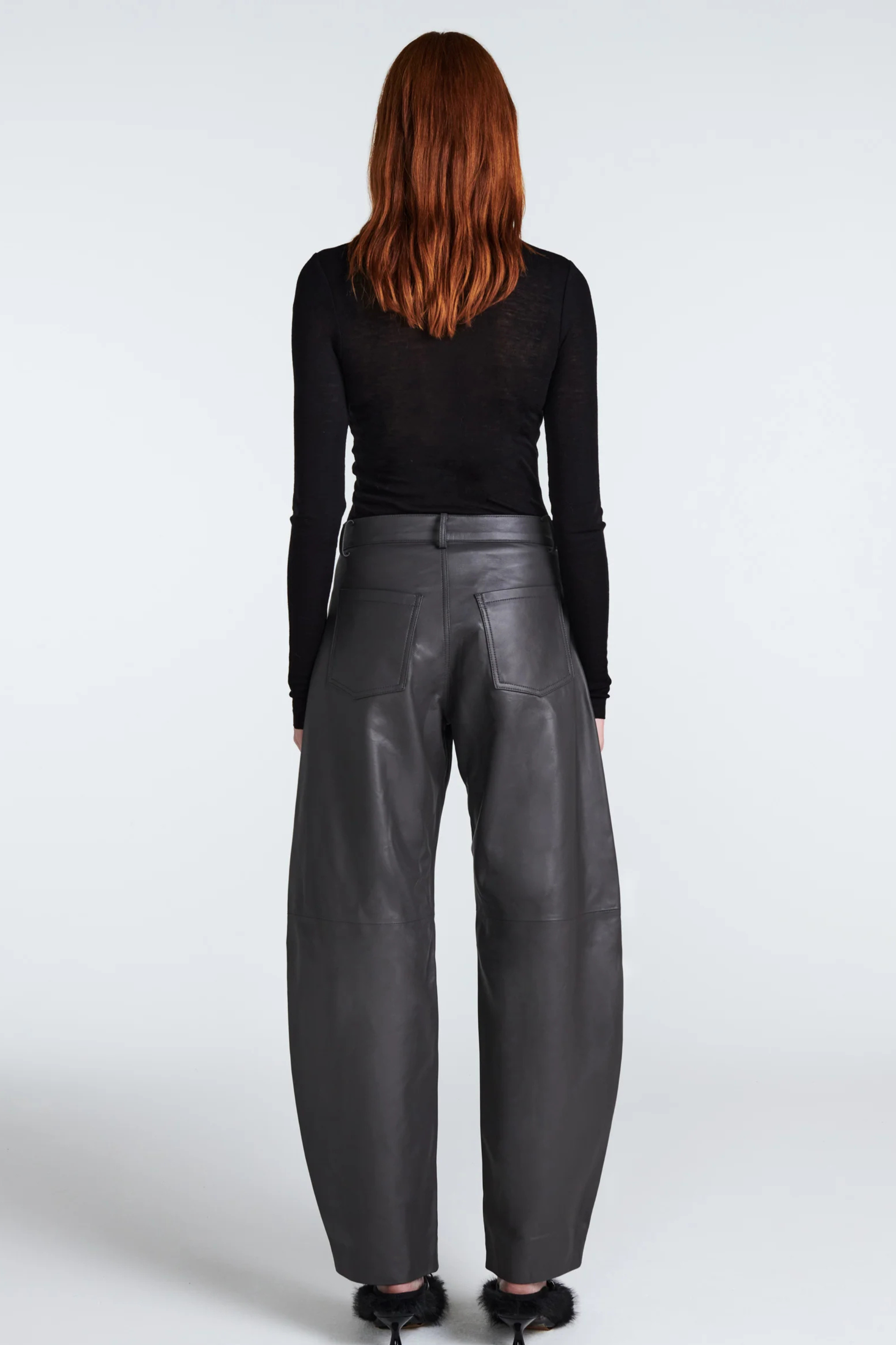 Billie Leather Trousers Stone
