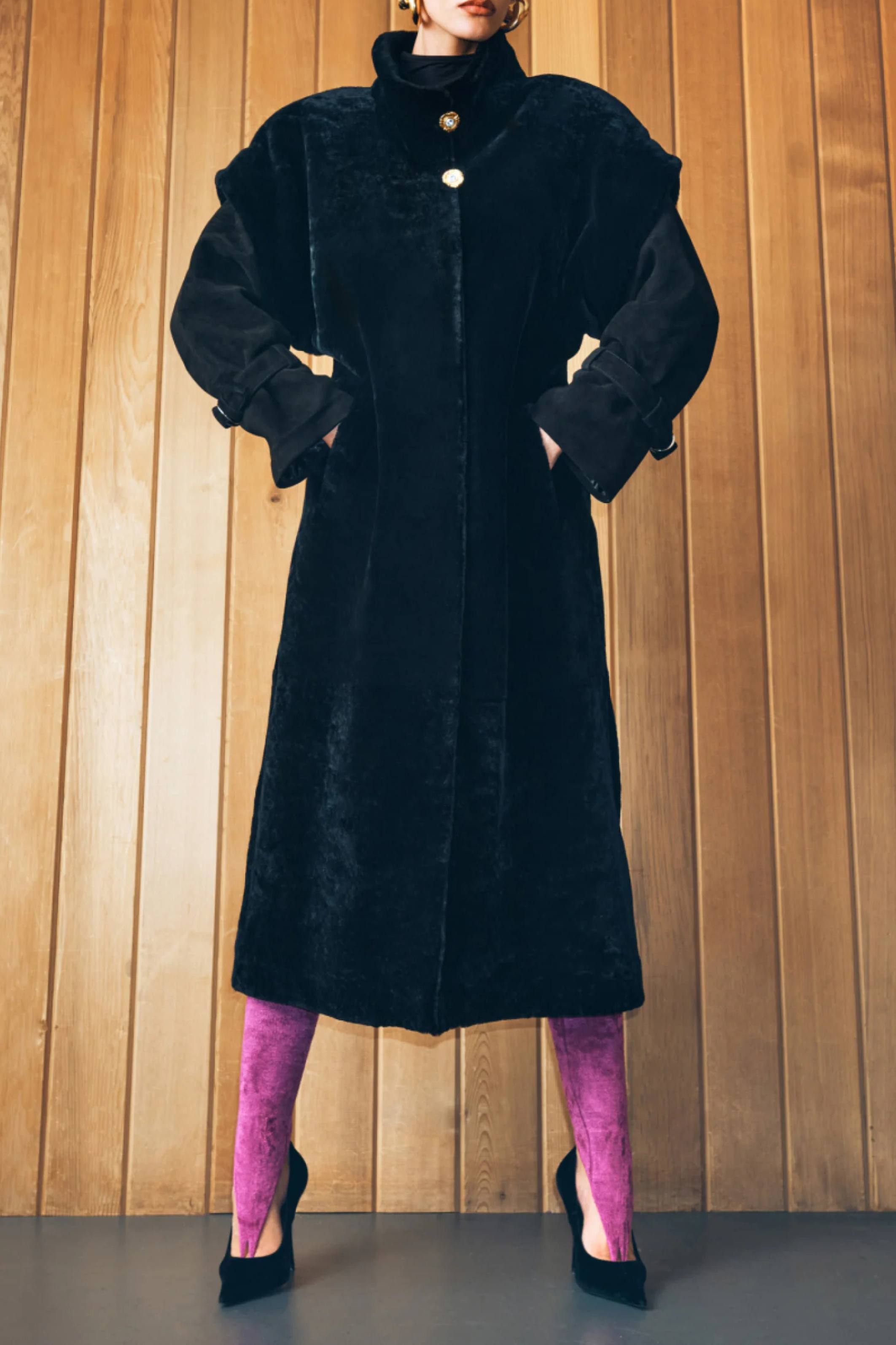 Harper Fur Coat navy