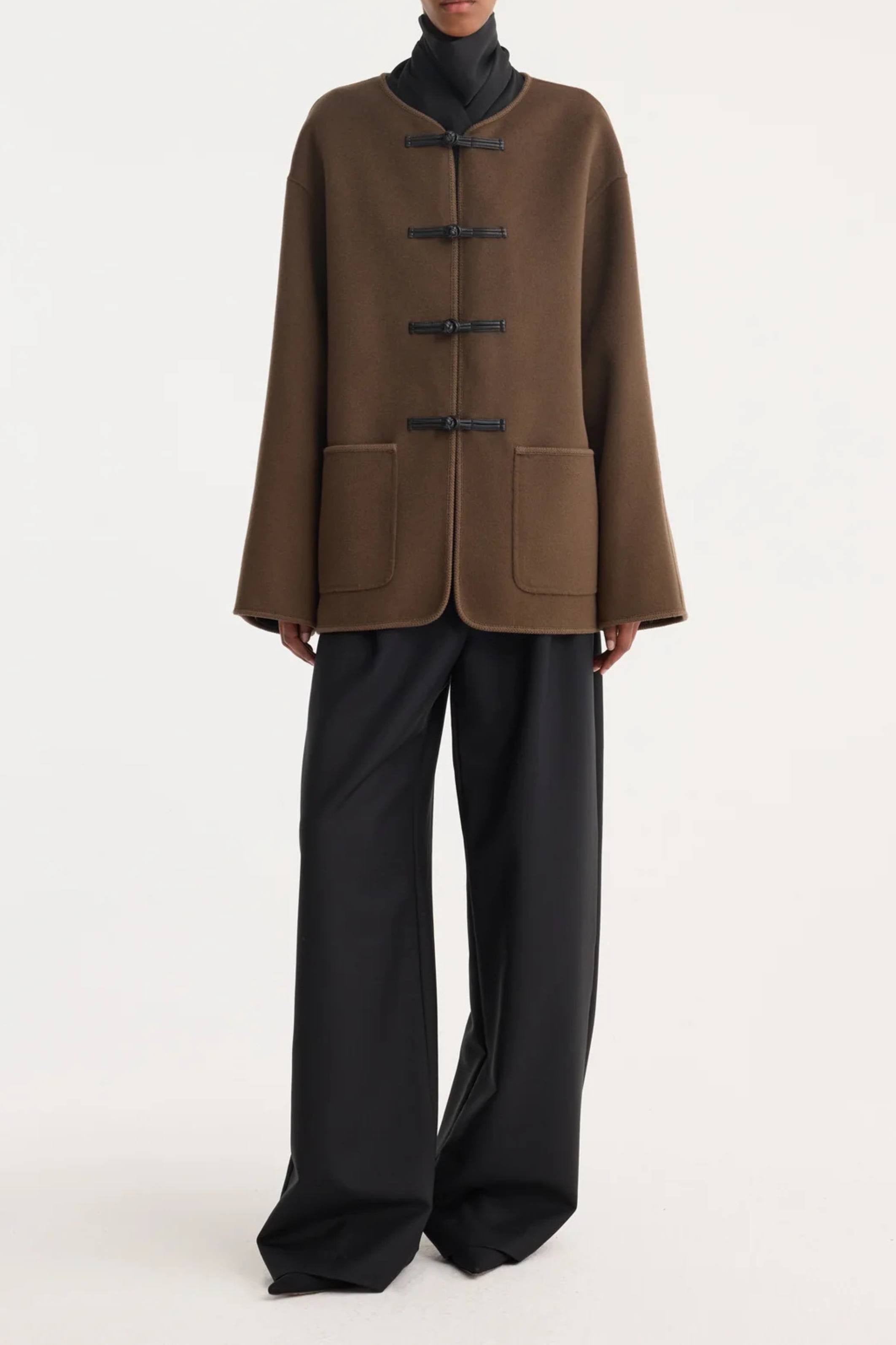 Double faced wool pankou jacket Taupe
