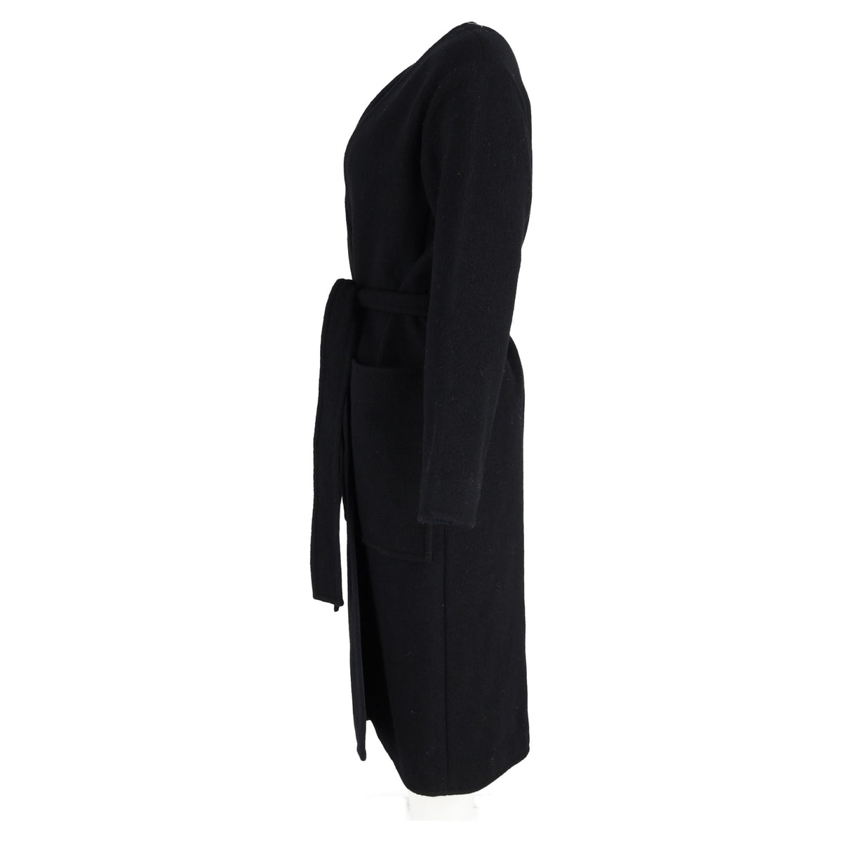 Celine Belted Coat in Black Cashmere