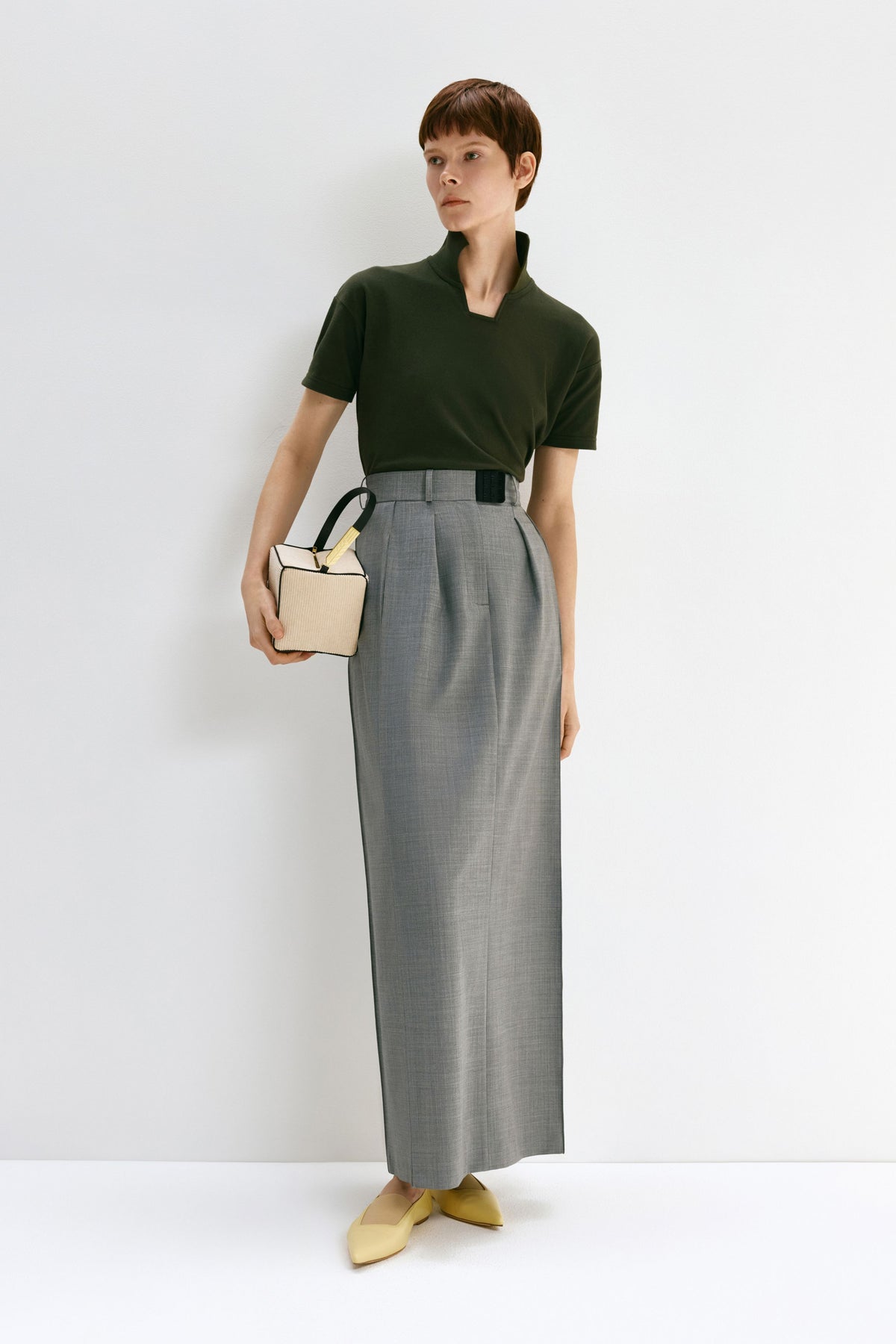 COSTUME SKIRT (light grey melange) - Bessette