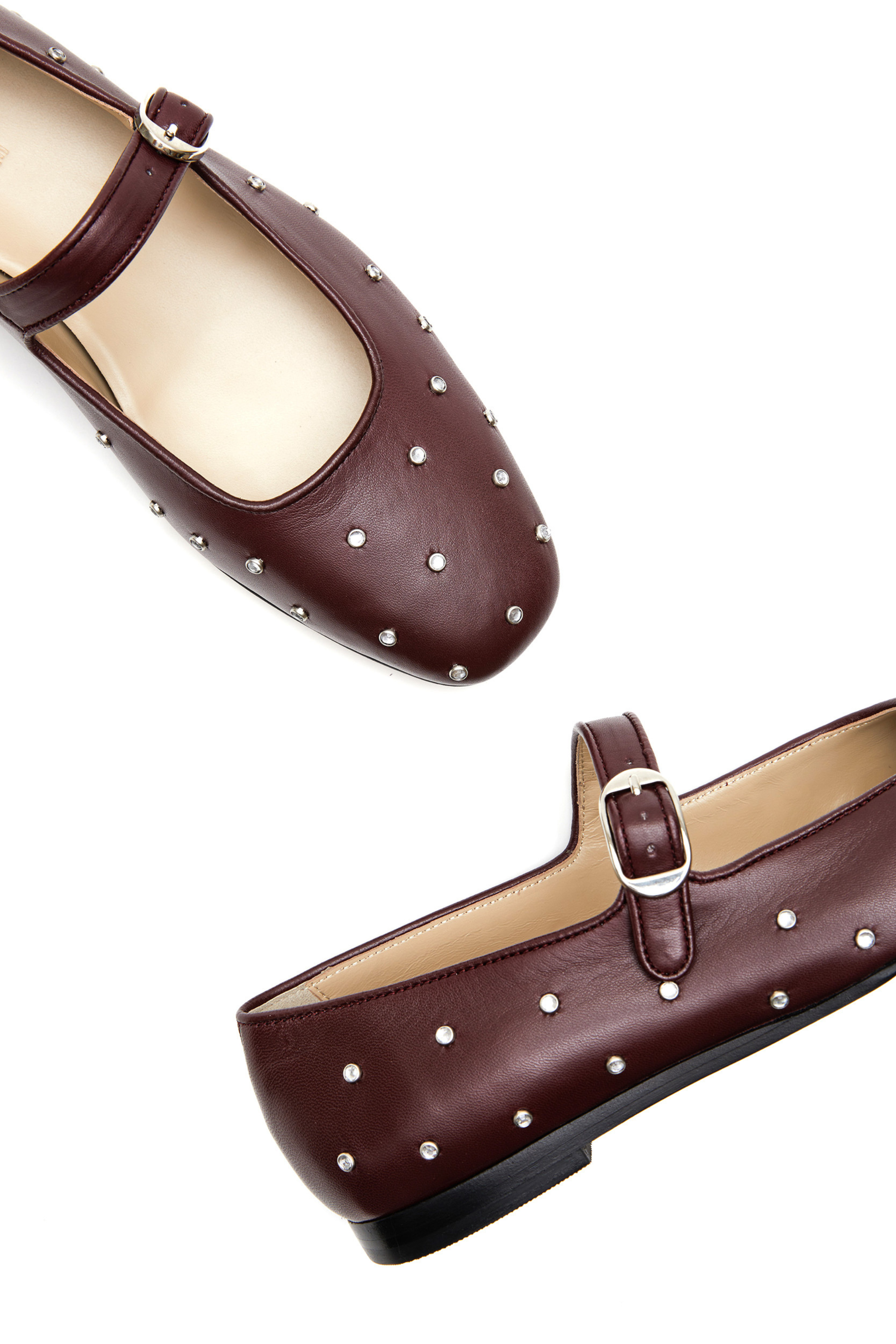 Le Monde Béryl Mary Jane Oxblood Crystal - Bessette