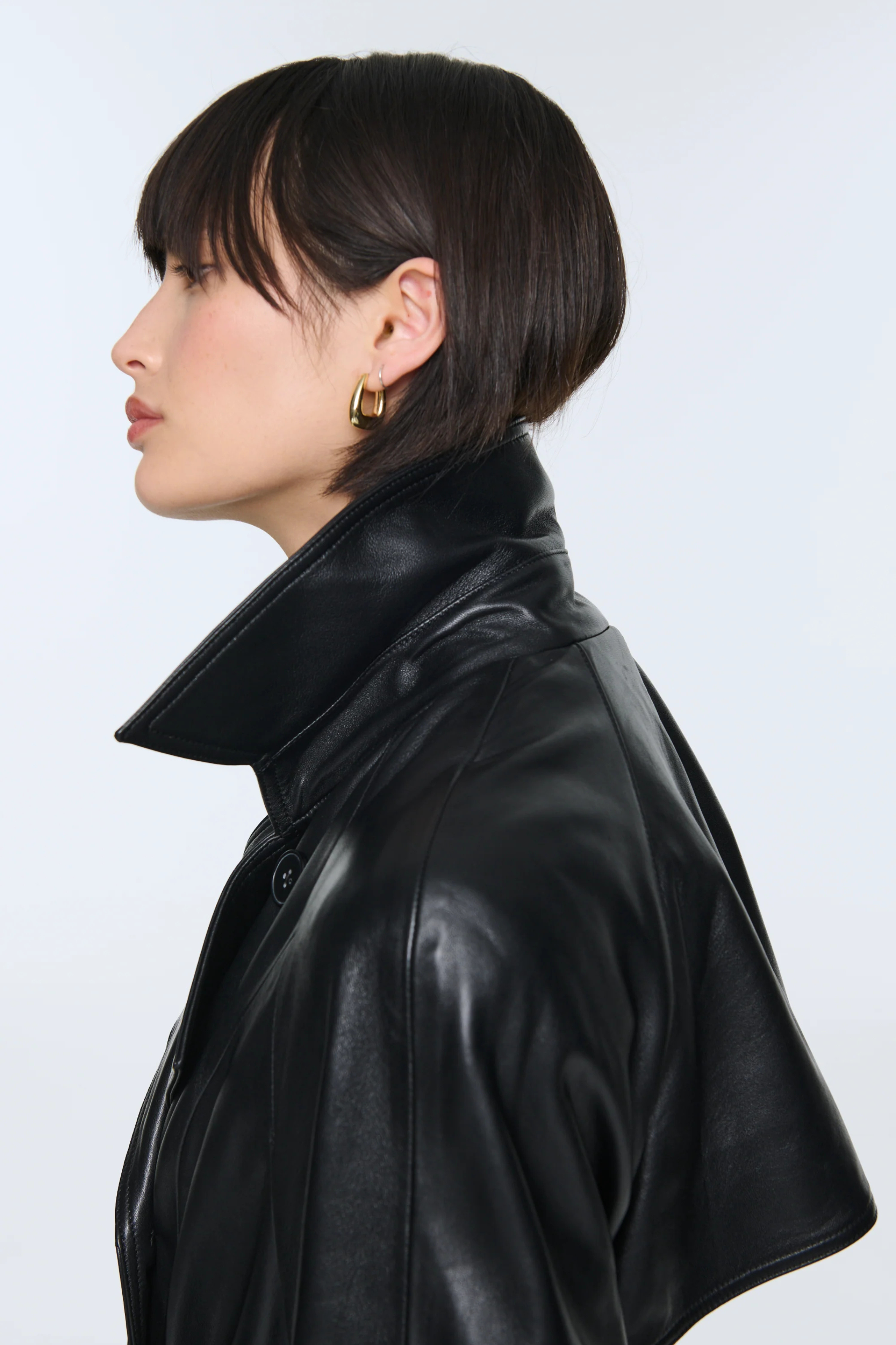 Corrin Leather Trench Black