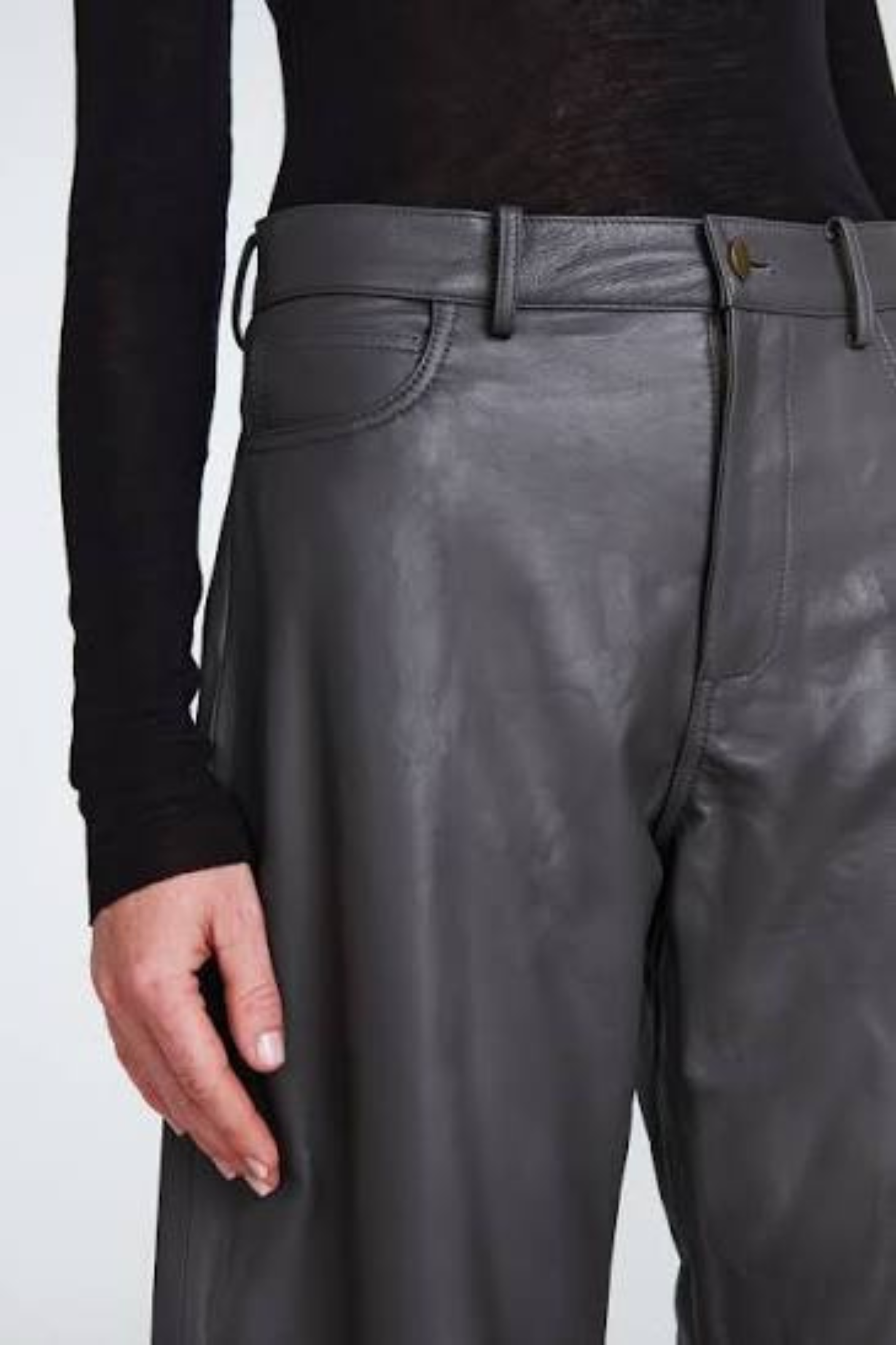 Billie Leather Trousers Stone
