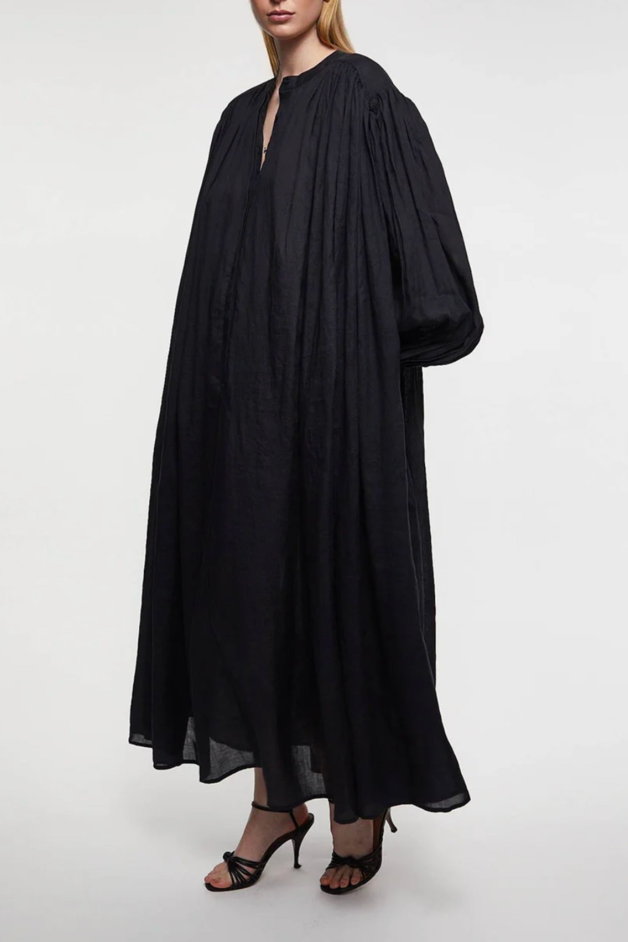 Oversized ramie maxi dress