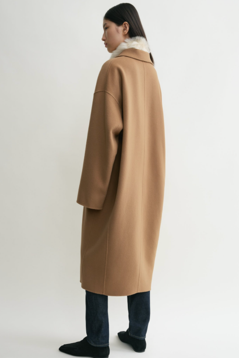 Double Cocoon Coat Camel