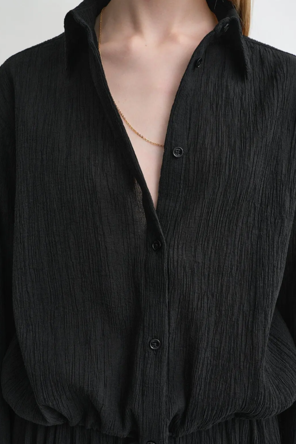Drawstring Shirt Black