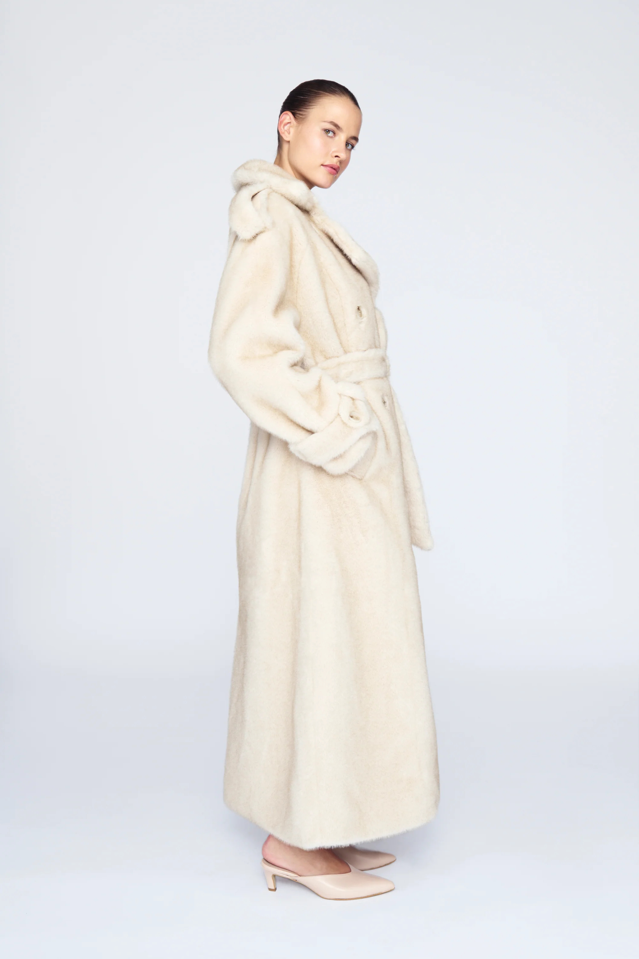 Thalia Fur Coat Cream