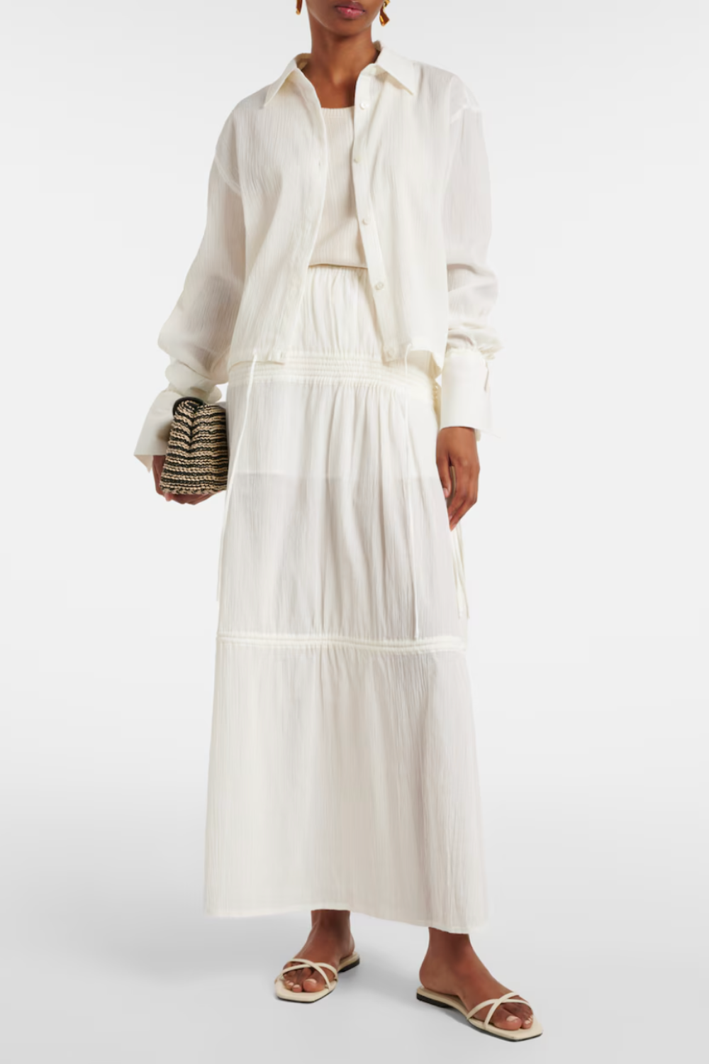Drawstring Shirt Off-White