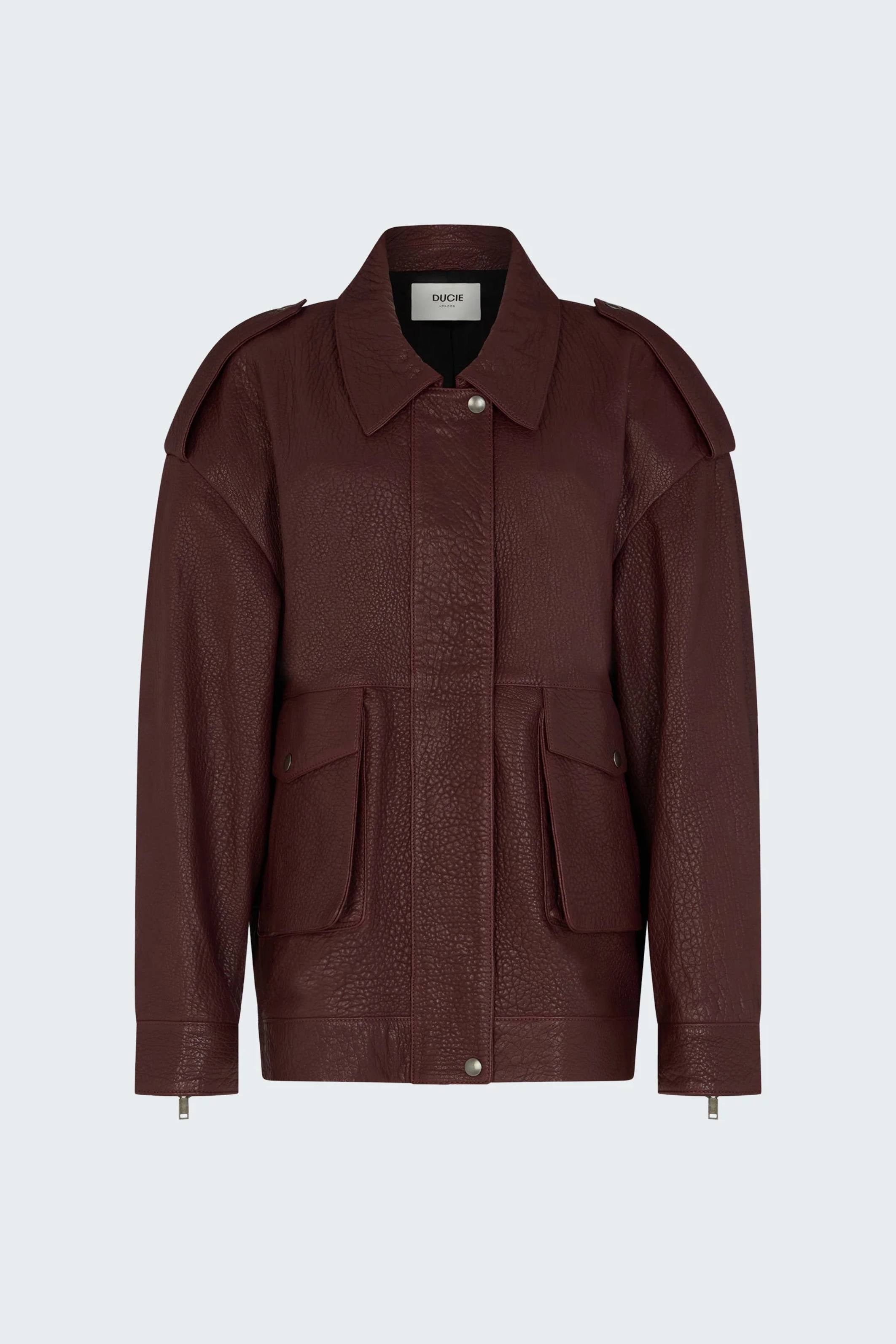 Opal Leather Jacket burgundy