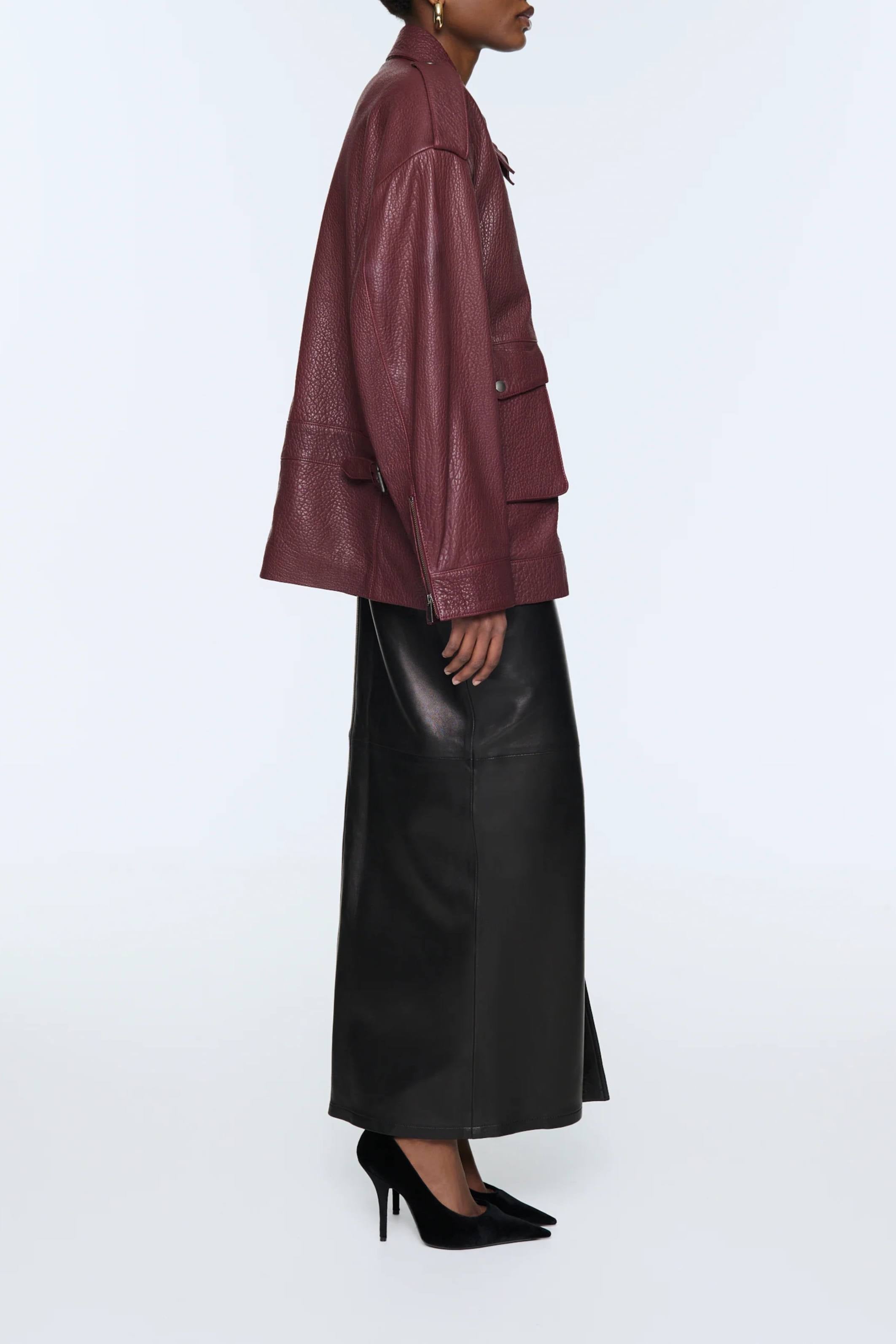Opal Leather Jacket burgundy