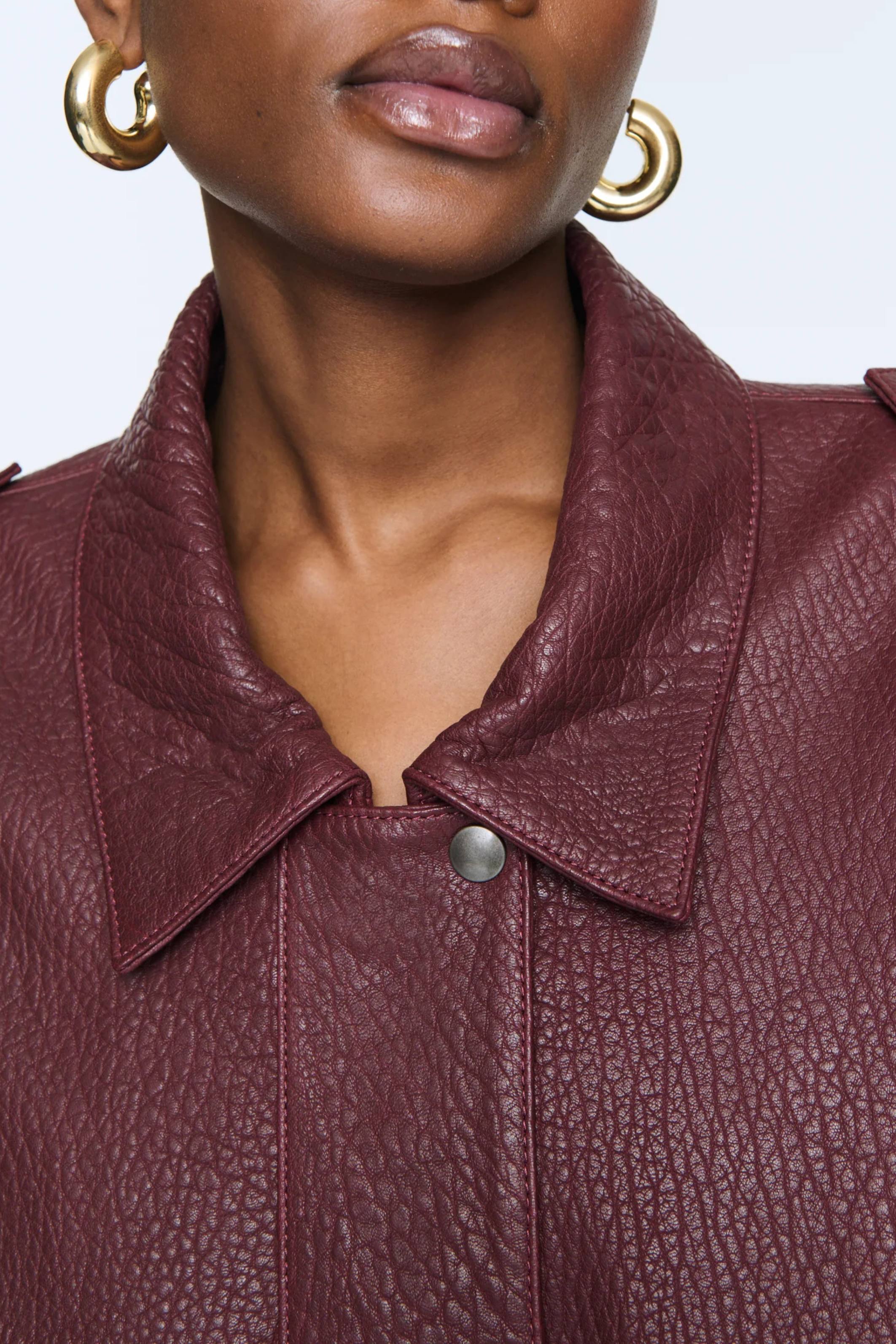 Opal Leather Jacket burgundy