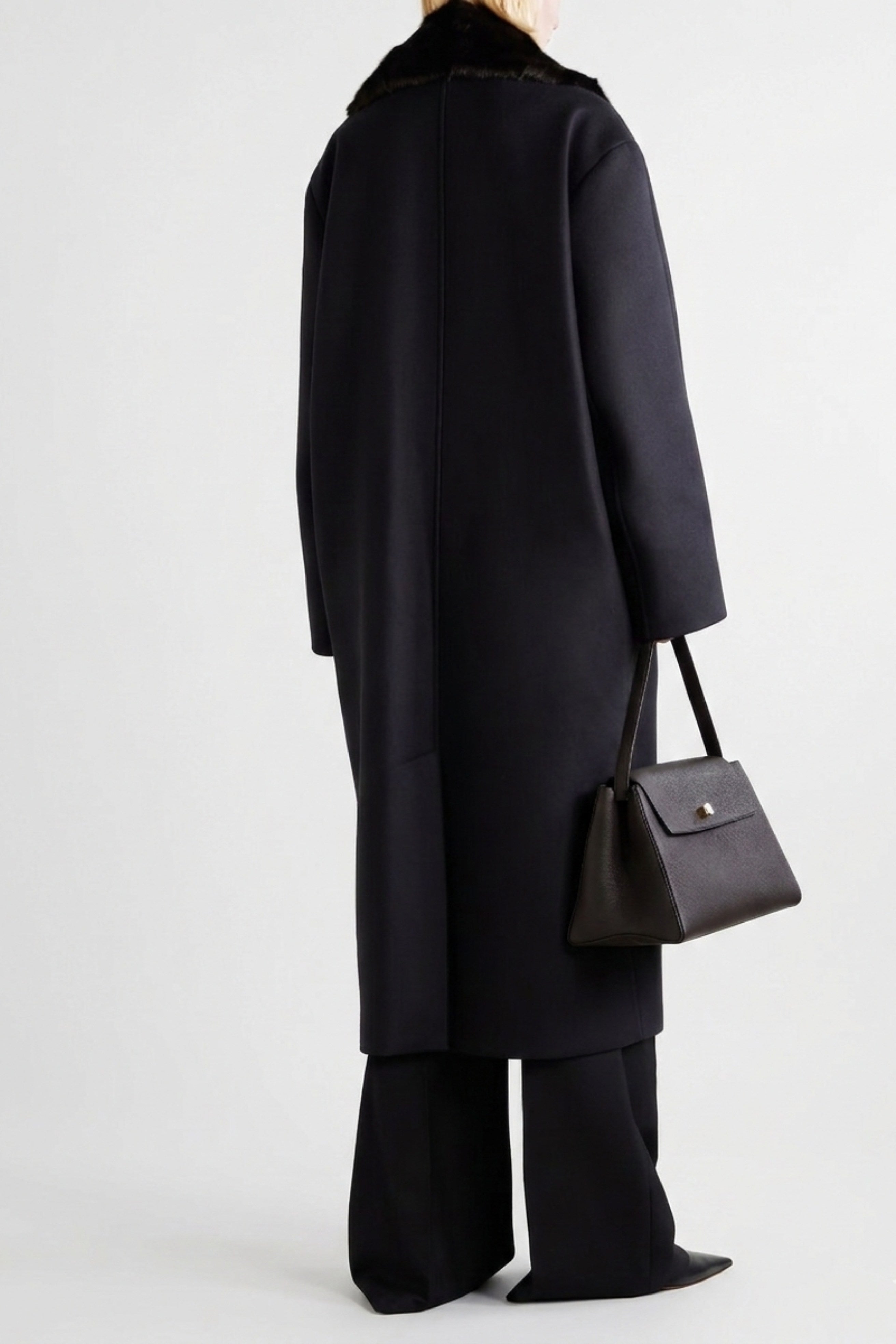Double-breasted coat with faux fur collar - Bessette