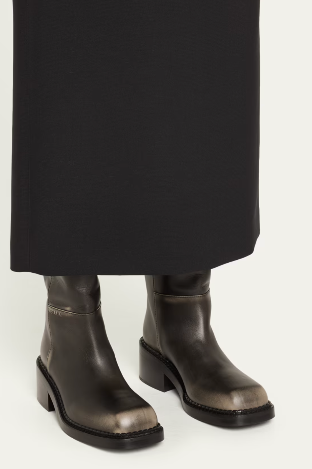 Knee-high 55mm leather boots washed leather