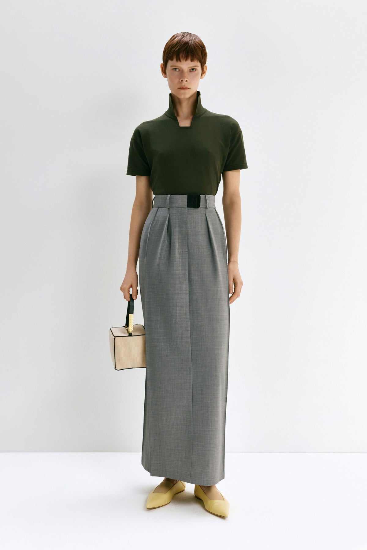 COSTUME SKIRT (light grey melange) - Bessette