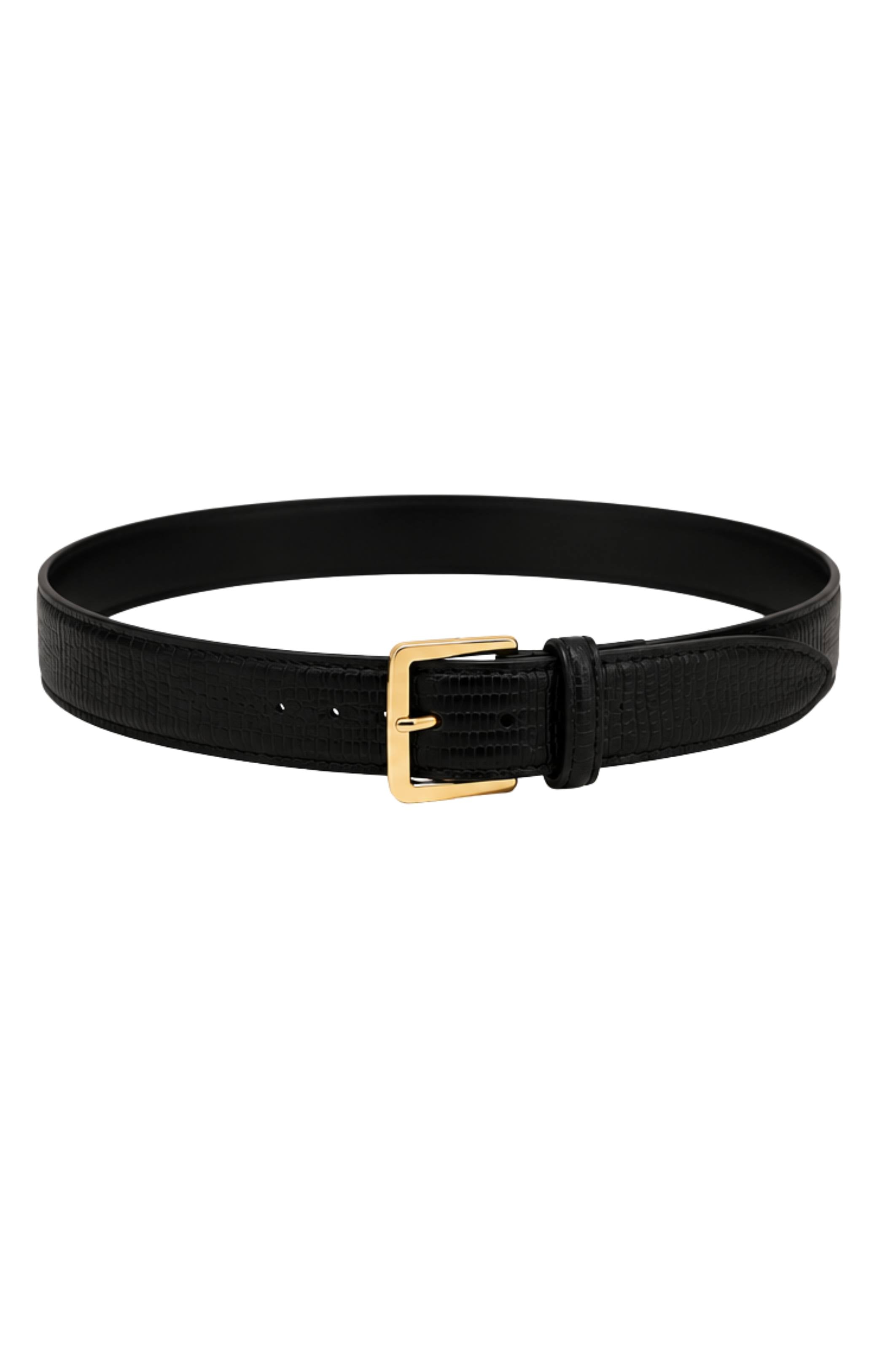 Hyra Croc Belt in Gold