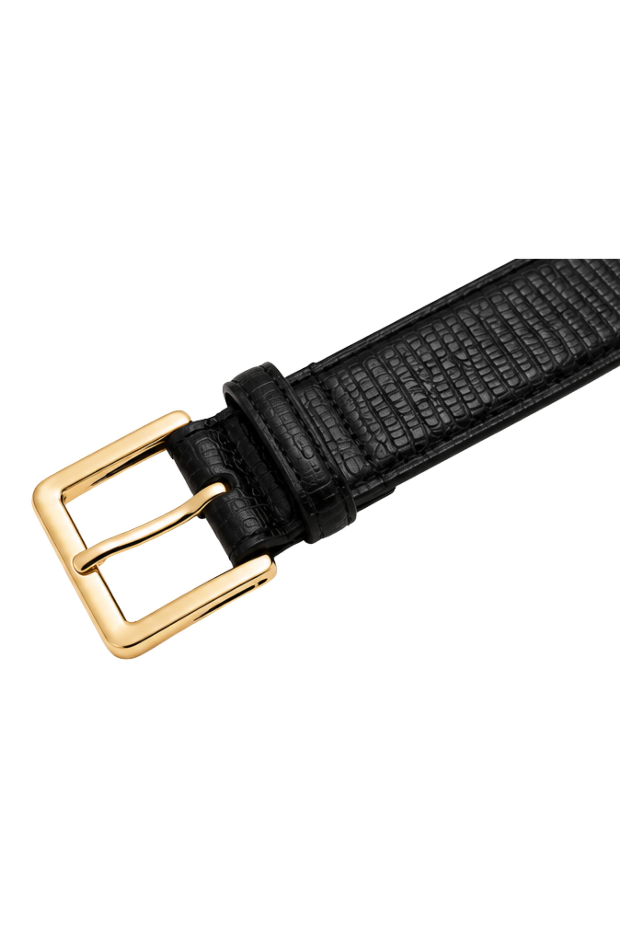 Hyra Croc Belt in Gold