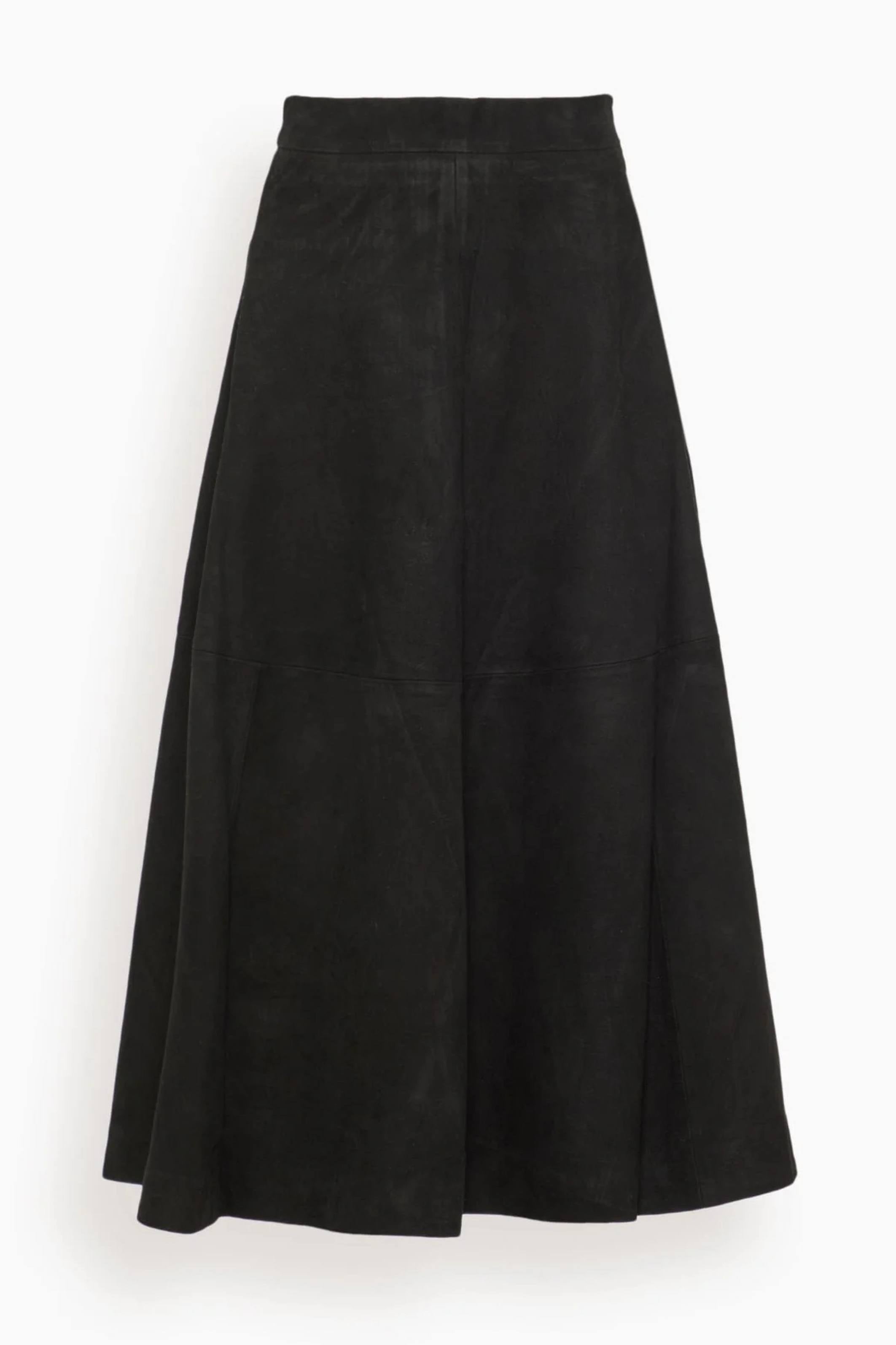 A-line suede skirt