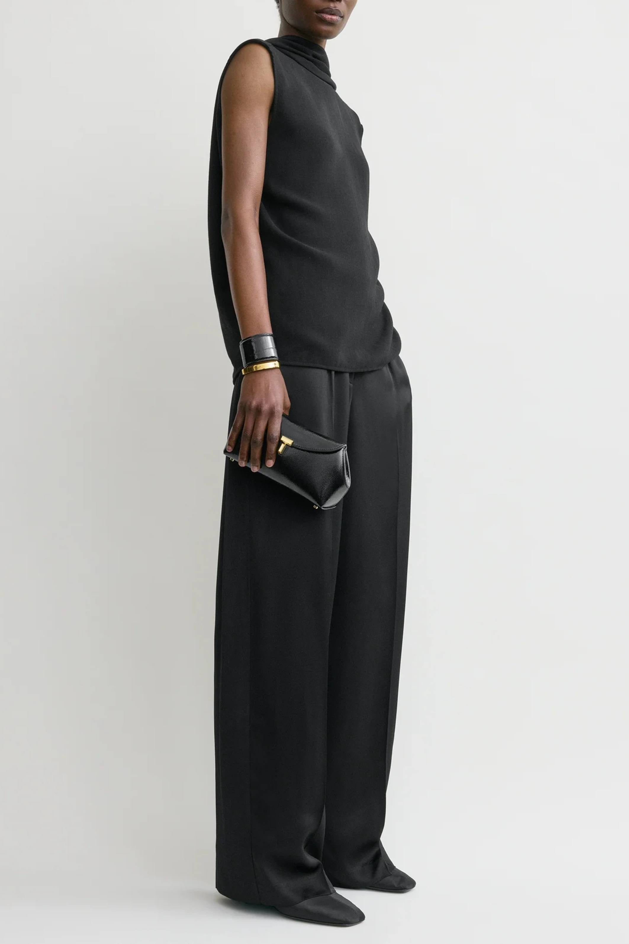 Cocoon cape blouse black