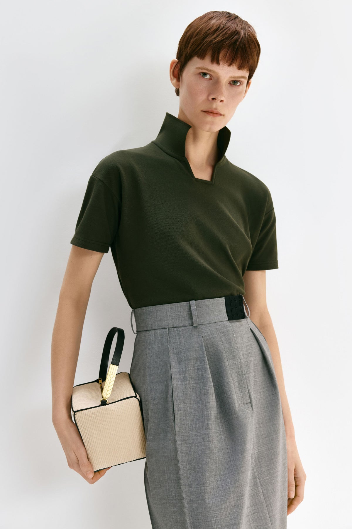 SQUARE NECK POLO  (forest green) - Bessette