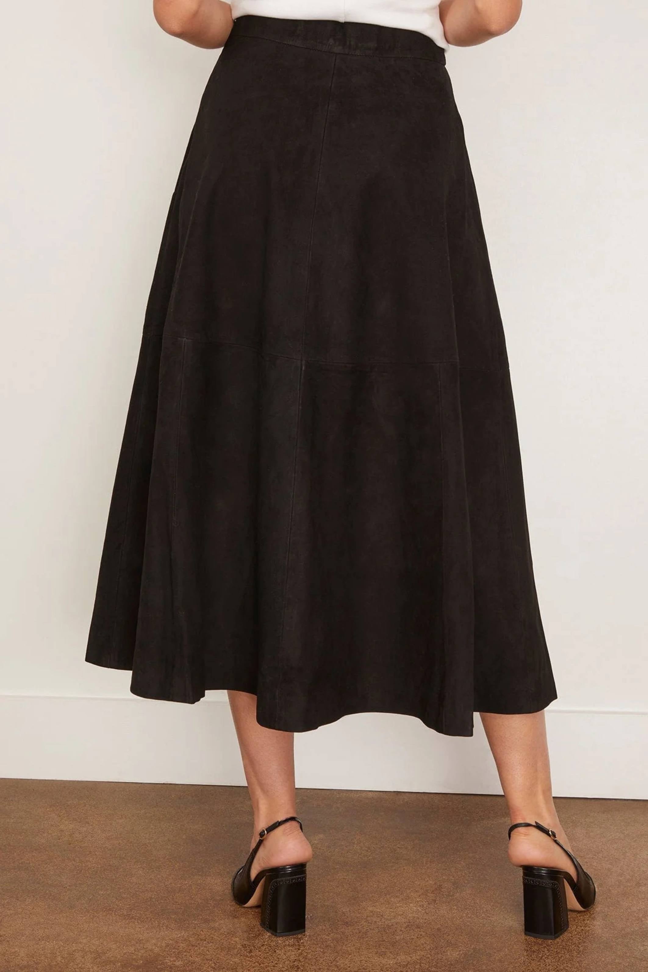 A-line suede skirt