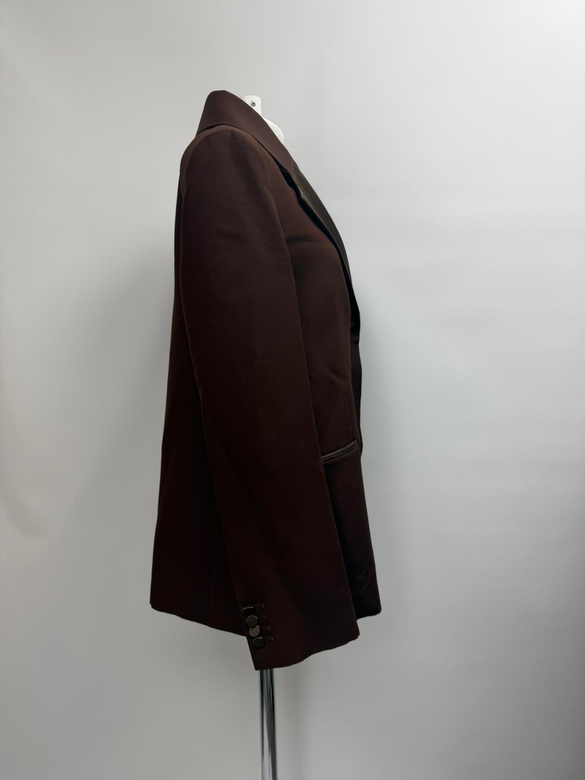 Khaite Oversized Johnson Blazer in Brown Viscose
