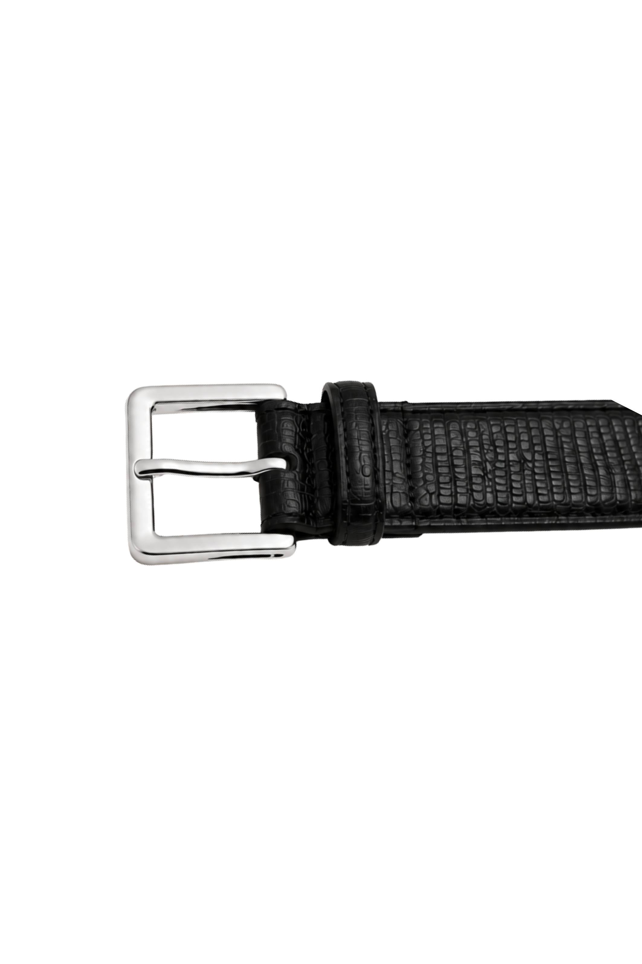 Hyra Croc Belt in Silver
