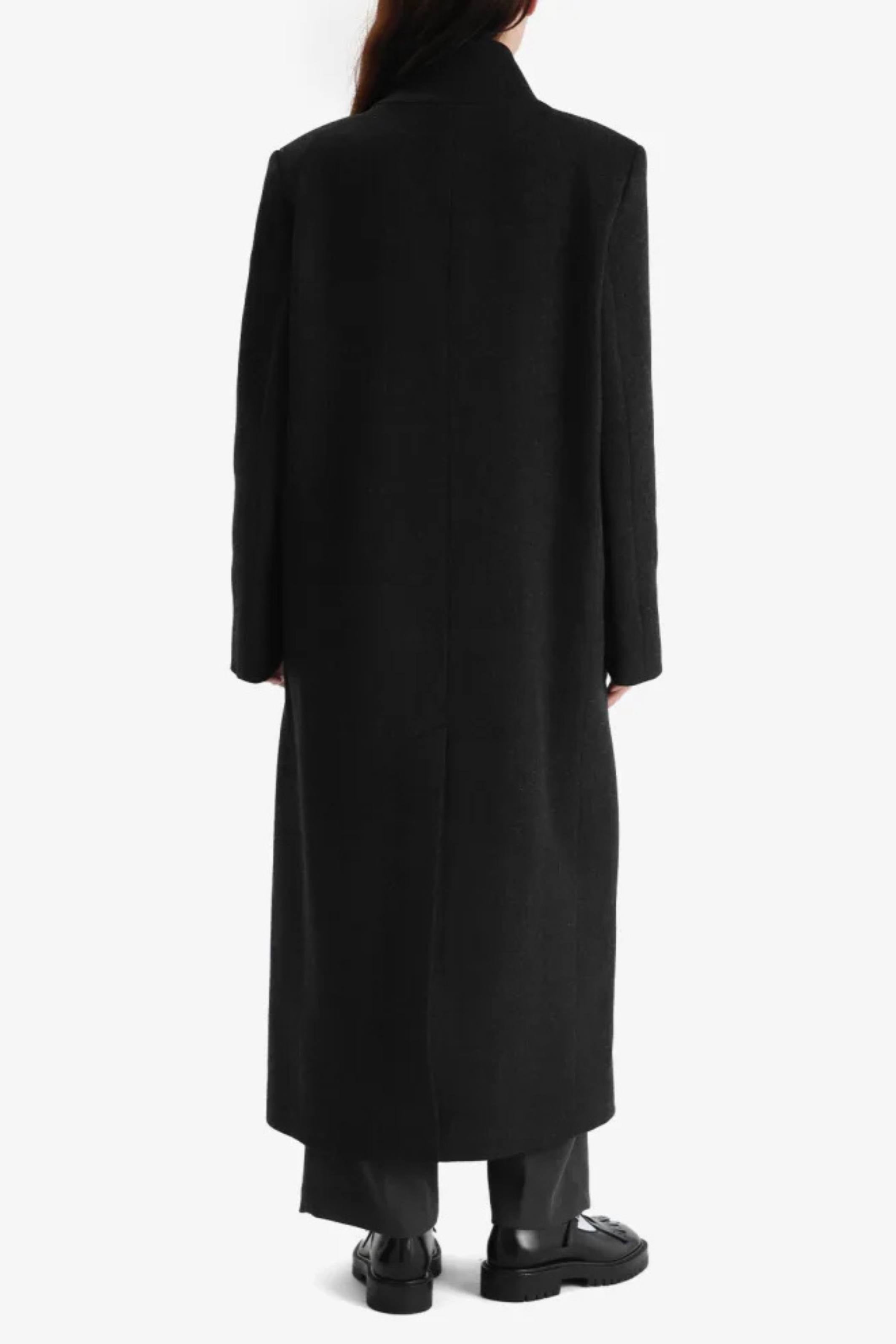 Folded collar double breasted coat