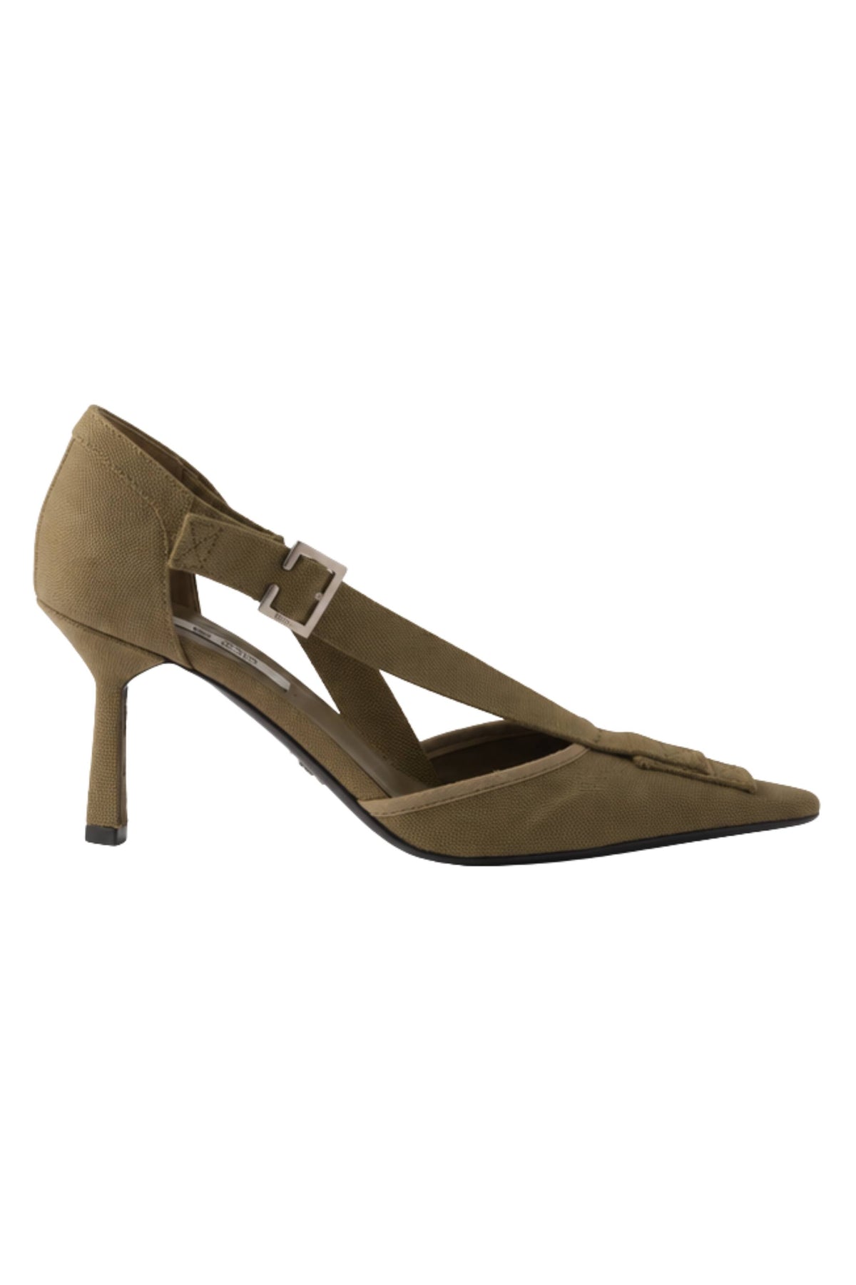 Canvas Buckle-Detail Pumps - Bessette