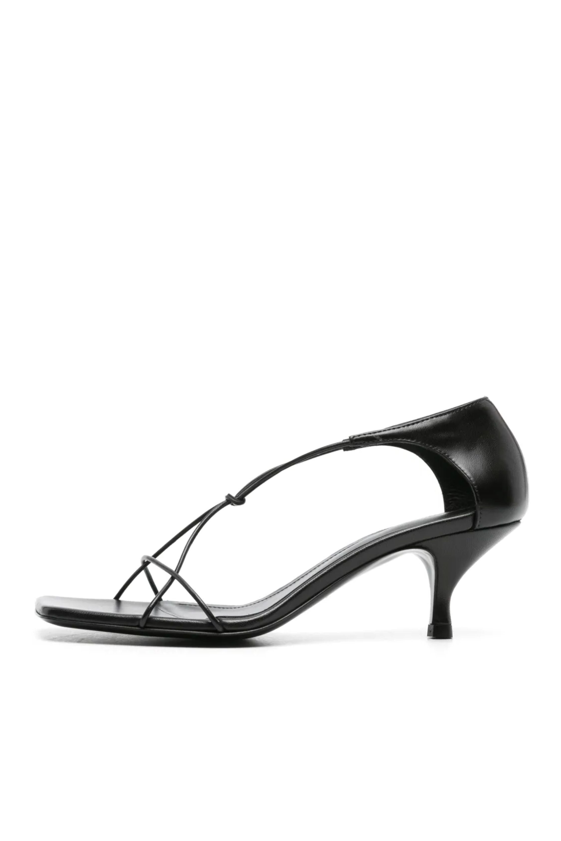 Toteme The Leather Knot Sandal Black