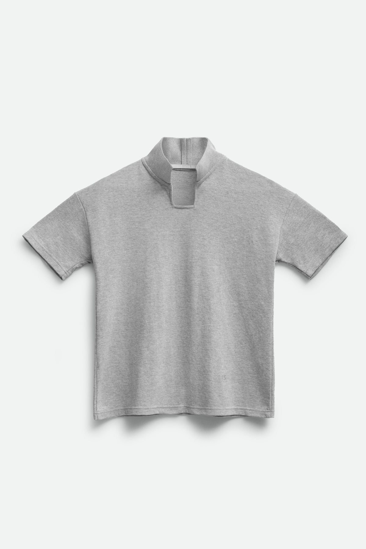 SQUARE NECK POLO  (melange grey) - Bessette