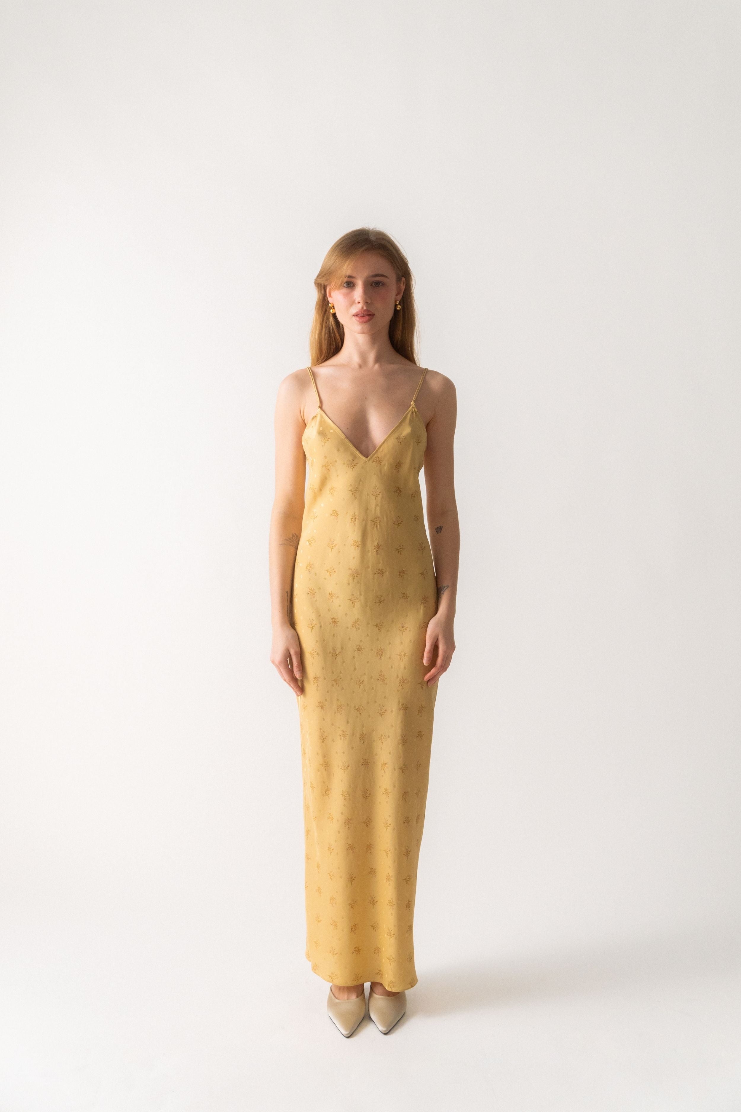 Frame Silk V-Neck Cami Dress - Bessette