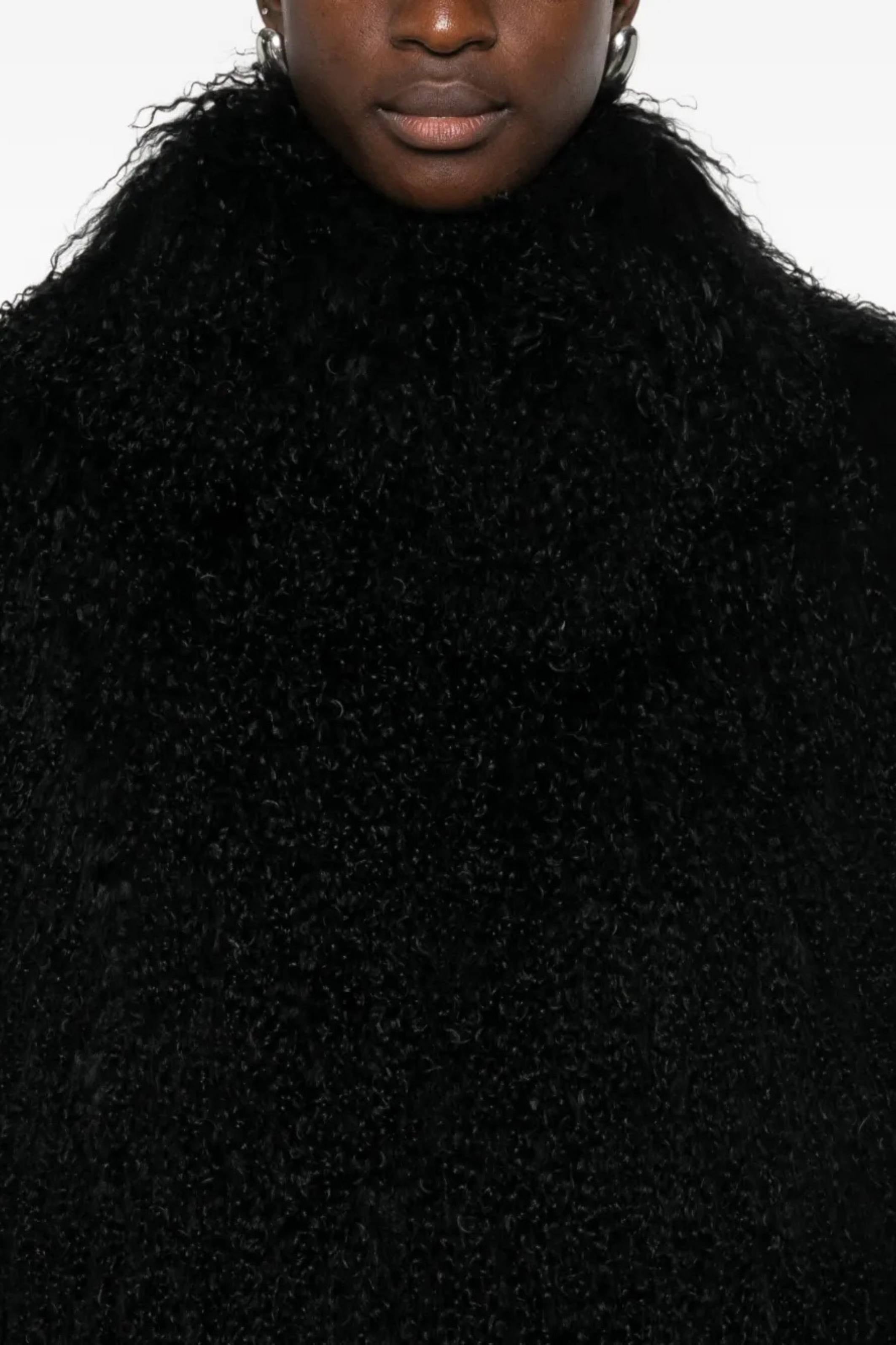 Faye Shearling Coat Black