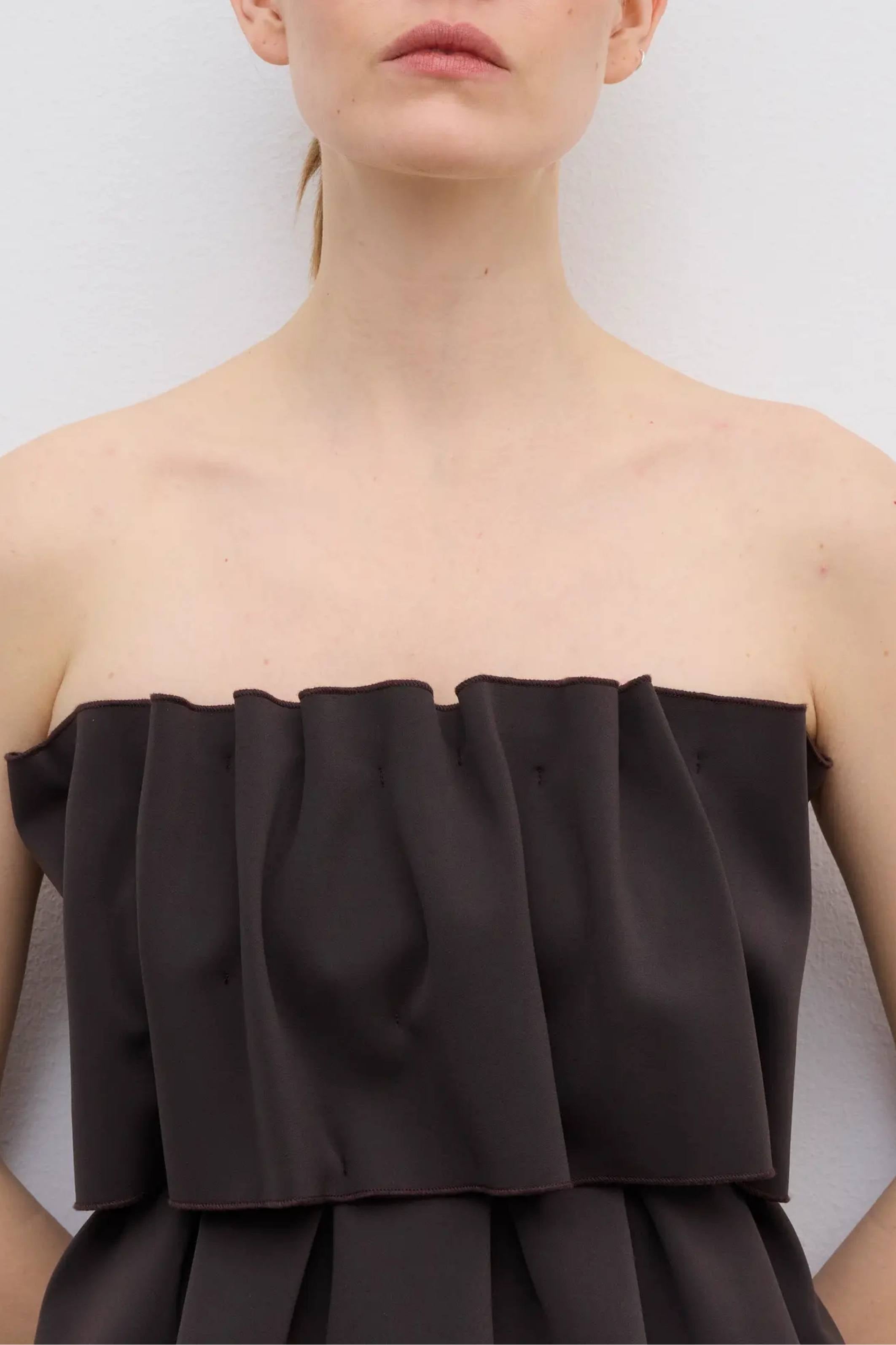 Sculpted Tube Top Brown - Bessette