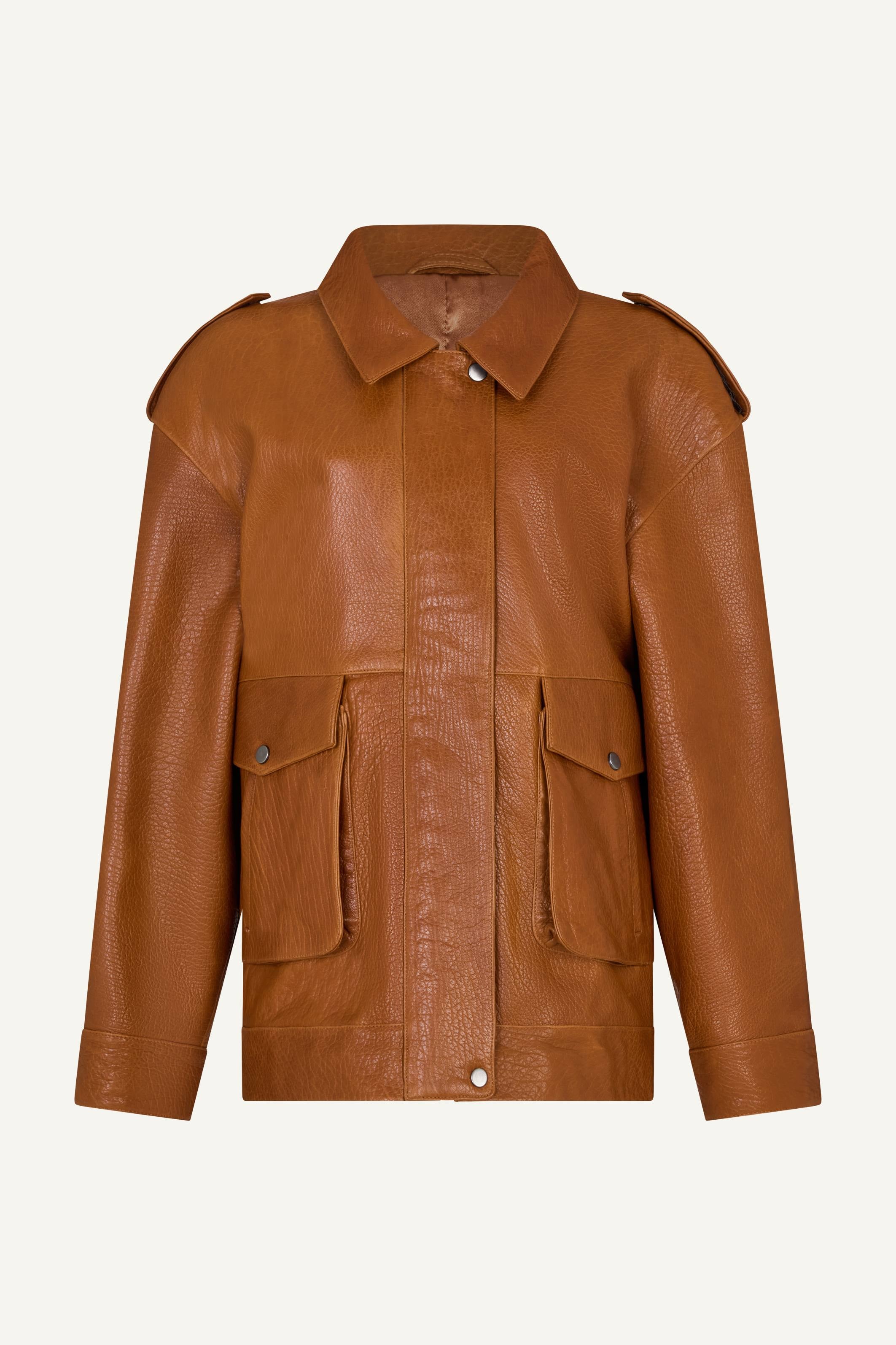 Opal Leather Jacket cognac