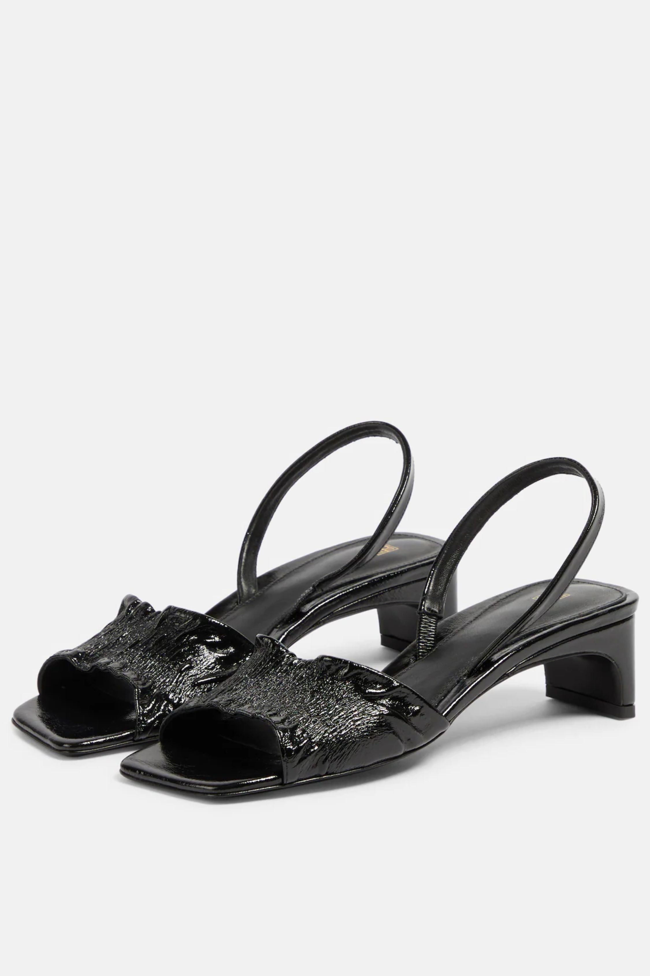 Toteme The Gathered Scoop-Heel Sandal Black