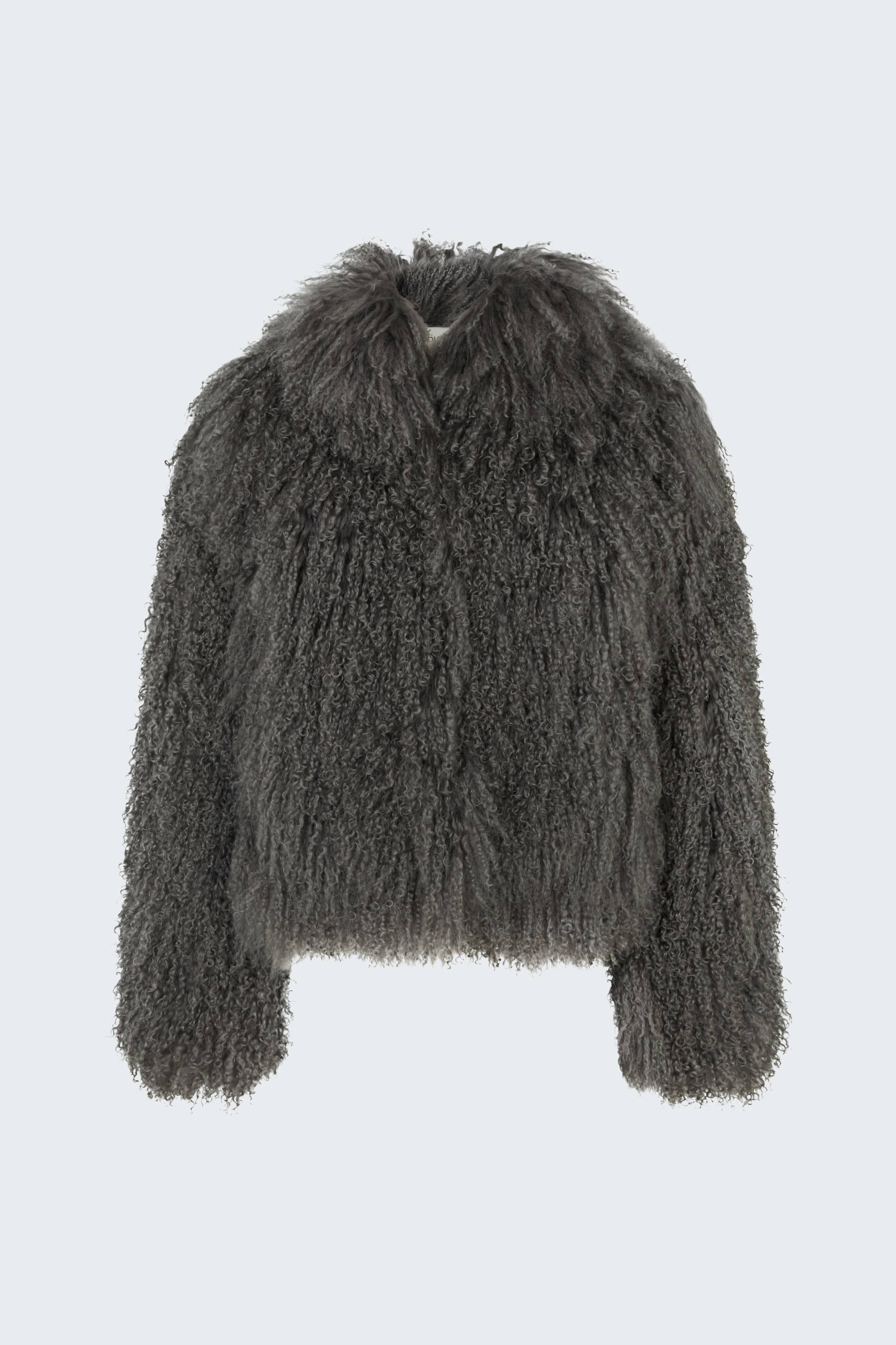 Rochelle Shearling Jacket Charcoal Grey